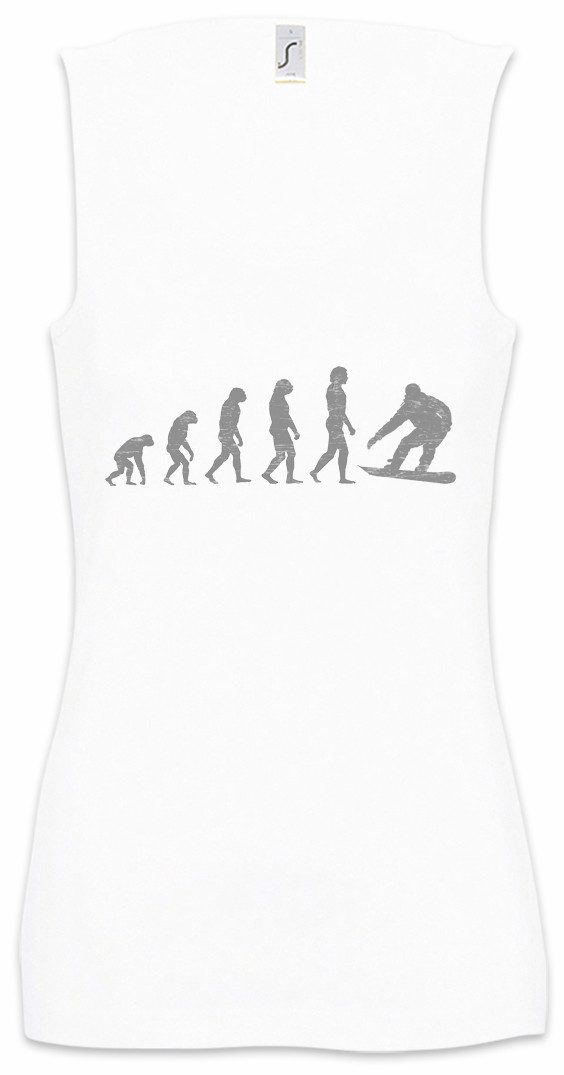 Tanktop Snowboard Evolution Ärmelloses Damen T-Shirt Winter Snowboarder