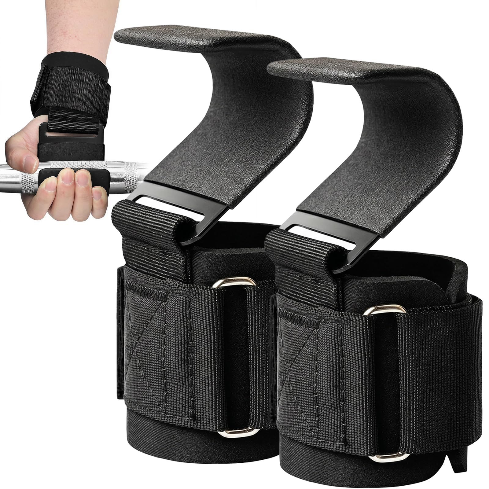 Fyrove Zughilfe Krafttraining Heberiemen rutschfest gepolstert 272kg Tragfähigkeit (Set, 2-tlg., 272kg+ Belastbarkeit, gefertigt aus hochwertigem verstärktem Material), Handgelenksentlastung & individuelle Anpassung