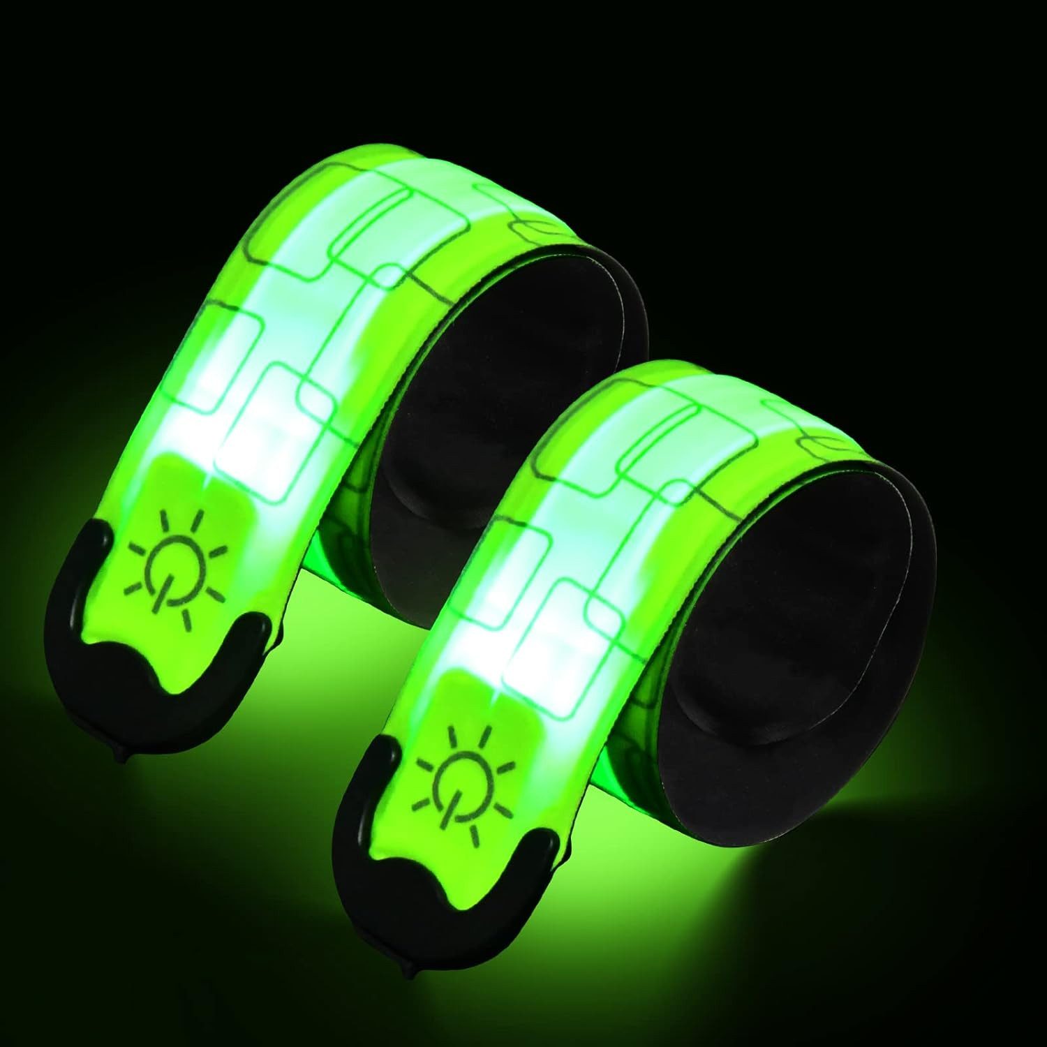 FELIXLEO Armband mit Gravur Led Armband Aufladbar 4 Stk USB Leuchtarmband Laufen