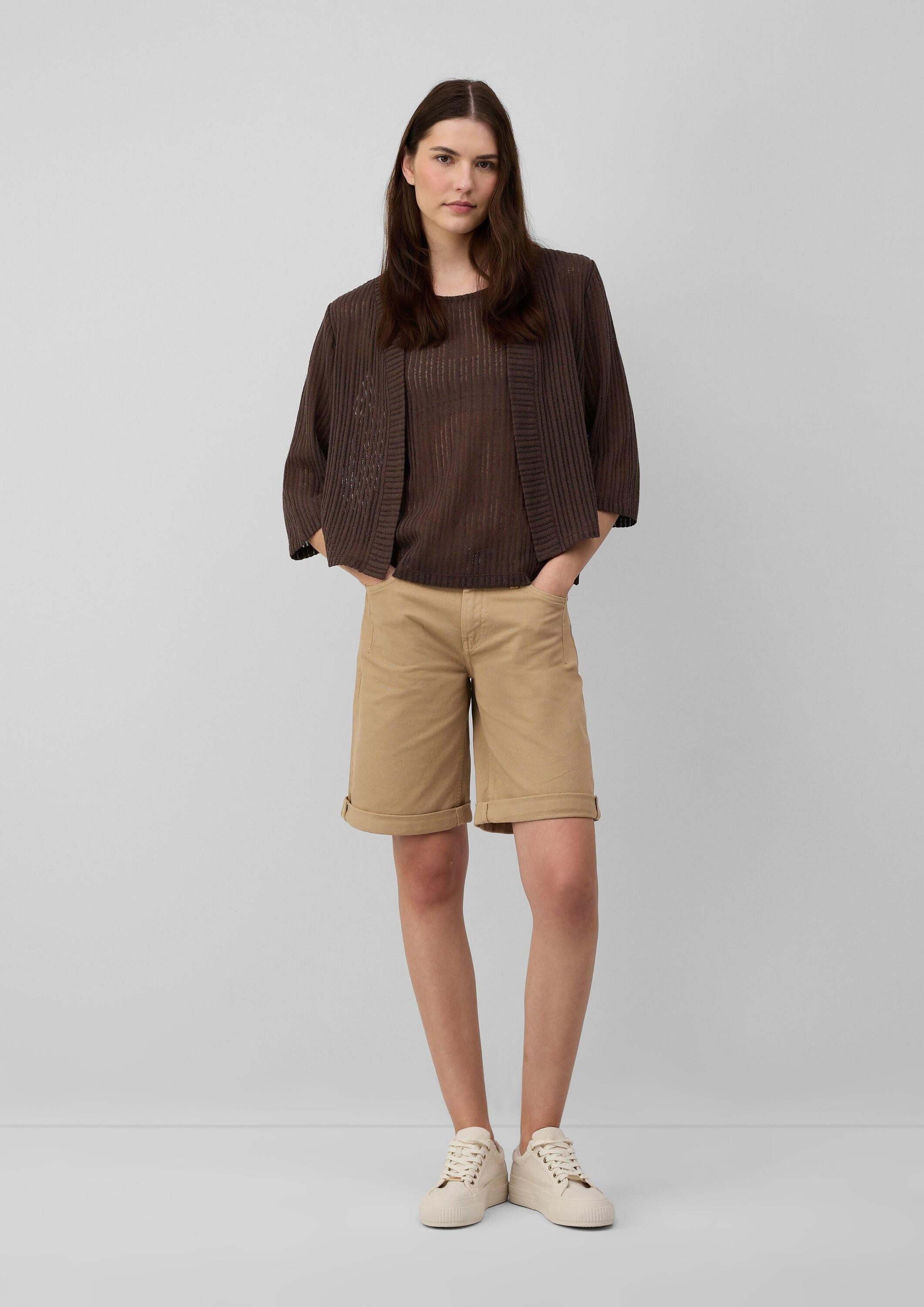 s.Oliver Kurzarmshirt T-Shirt Transparentes Jersey-Top mit Rundhalsausschnitt
