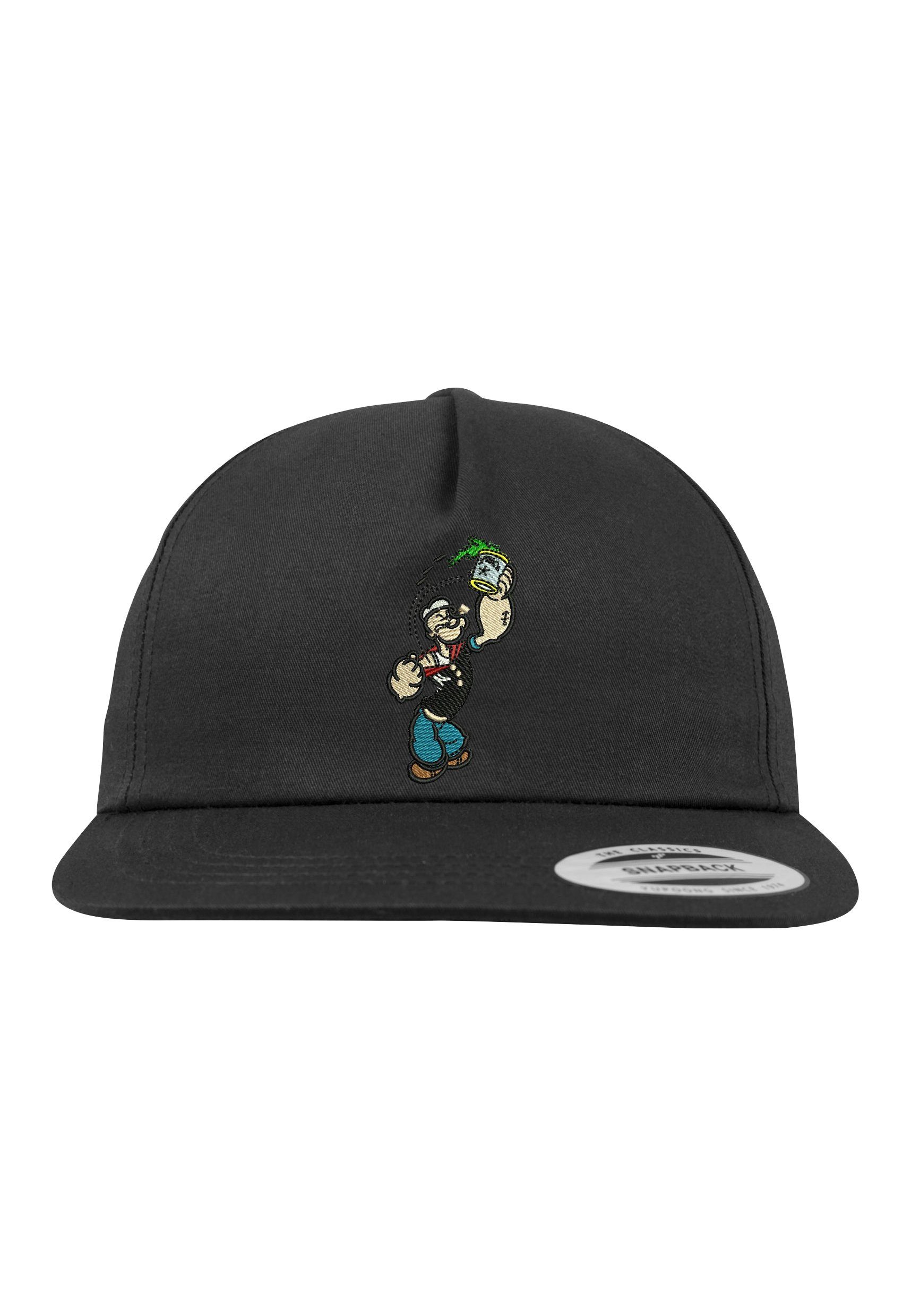 Youth Designz Baseball Cap Popeye Unisex Snapback Cap mit modischer Logo Stickerei Schwarz