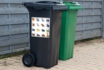 MuchoWow Wandsticker Eine Illustration der großen Fünf als Emoji (1 St), Mülleimer-aufkleber, Mülltonne, Sticker, Container, Abfalbehälter