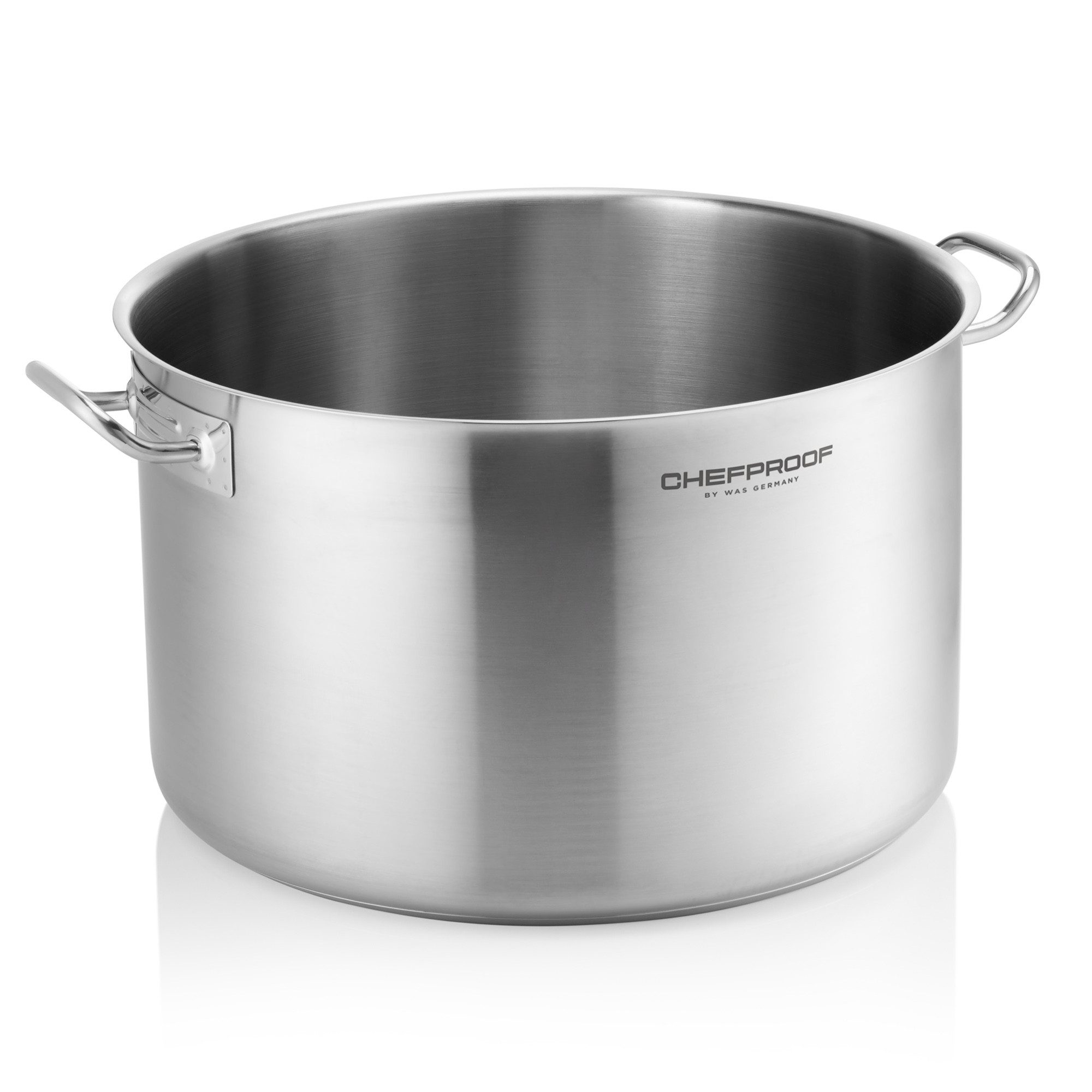 WAS Germany Kochtopf Fleischtopf CHEFPROOF Ø 50 cm 62 ltr Chromnickelstahl 1810, Chromnickelstahl