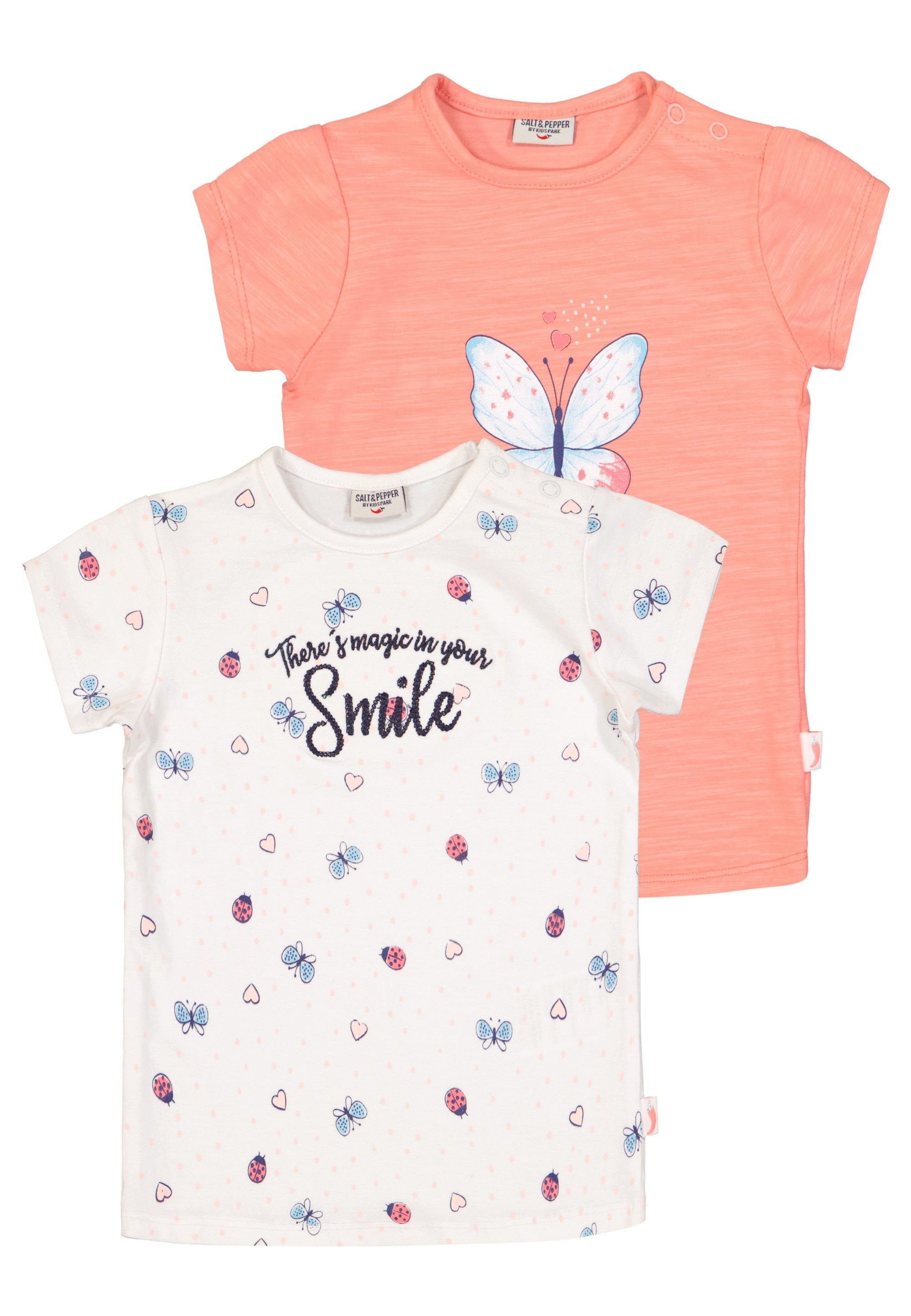 SALT AND PEPPER T-Shirt Smile (2-tlg) mit niedlichen Schmetterling-Prints