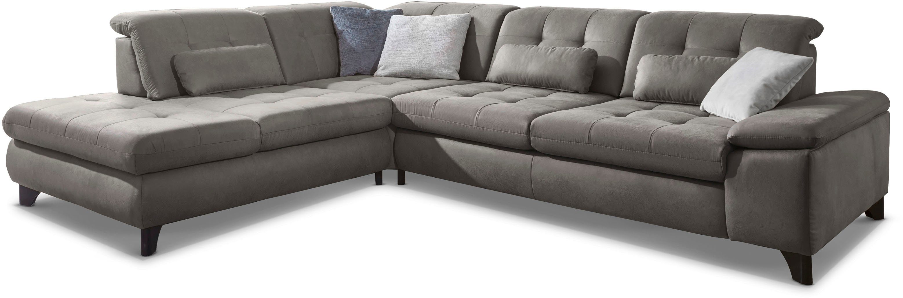 Die PlanBar Ecksofa MP-IN18012 L-Form mit Federkern-Polsterung, mit Sitztiefenverstellung, optional Kopfteilverstellung & Bettfunktion