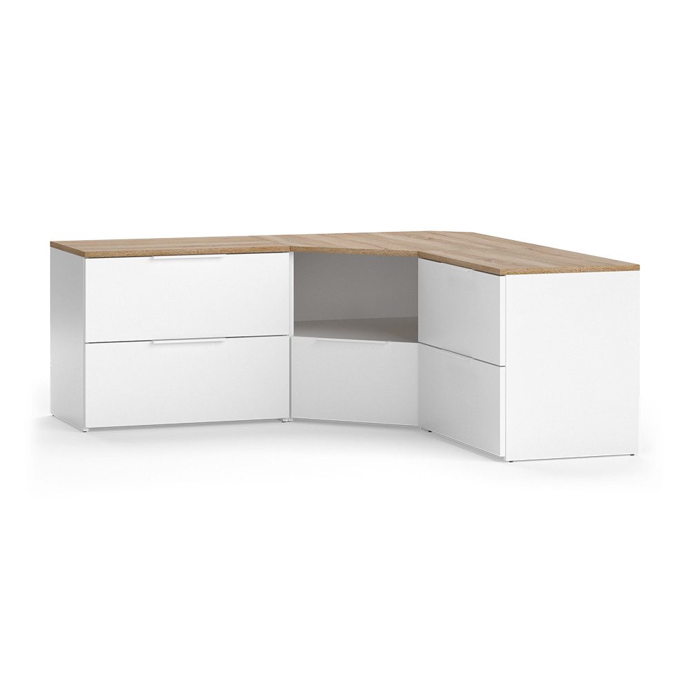 Vicco Wohnwand Wido, Weiß/Sonoma, 3 Teile, (3-St)
