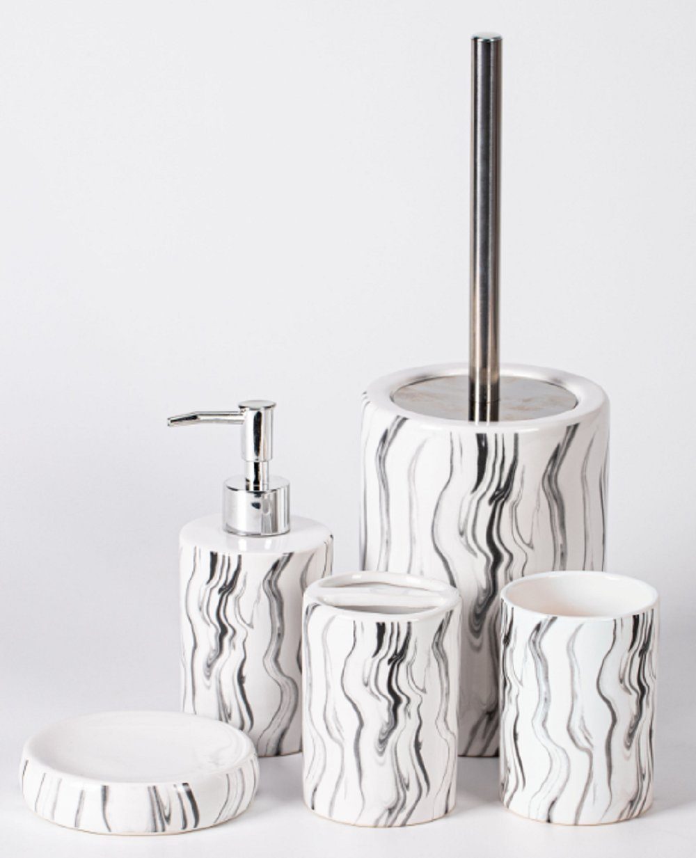 ZELLERFELD Badezimmer-Set Trendmax Seifenspender in Marmor-Look