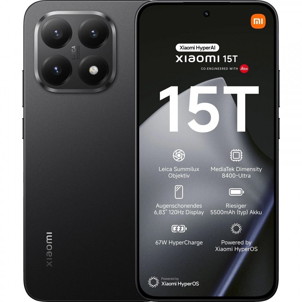 Xiaomi 15T 5G 512 GB / 12 GB - Smartphone - schwarz Smartphone (6,83 Zoll, 512 GB Speicherplatz)