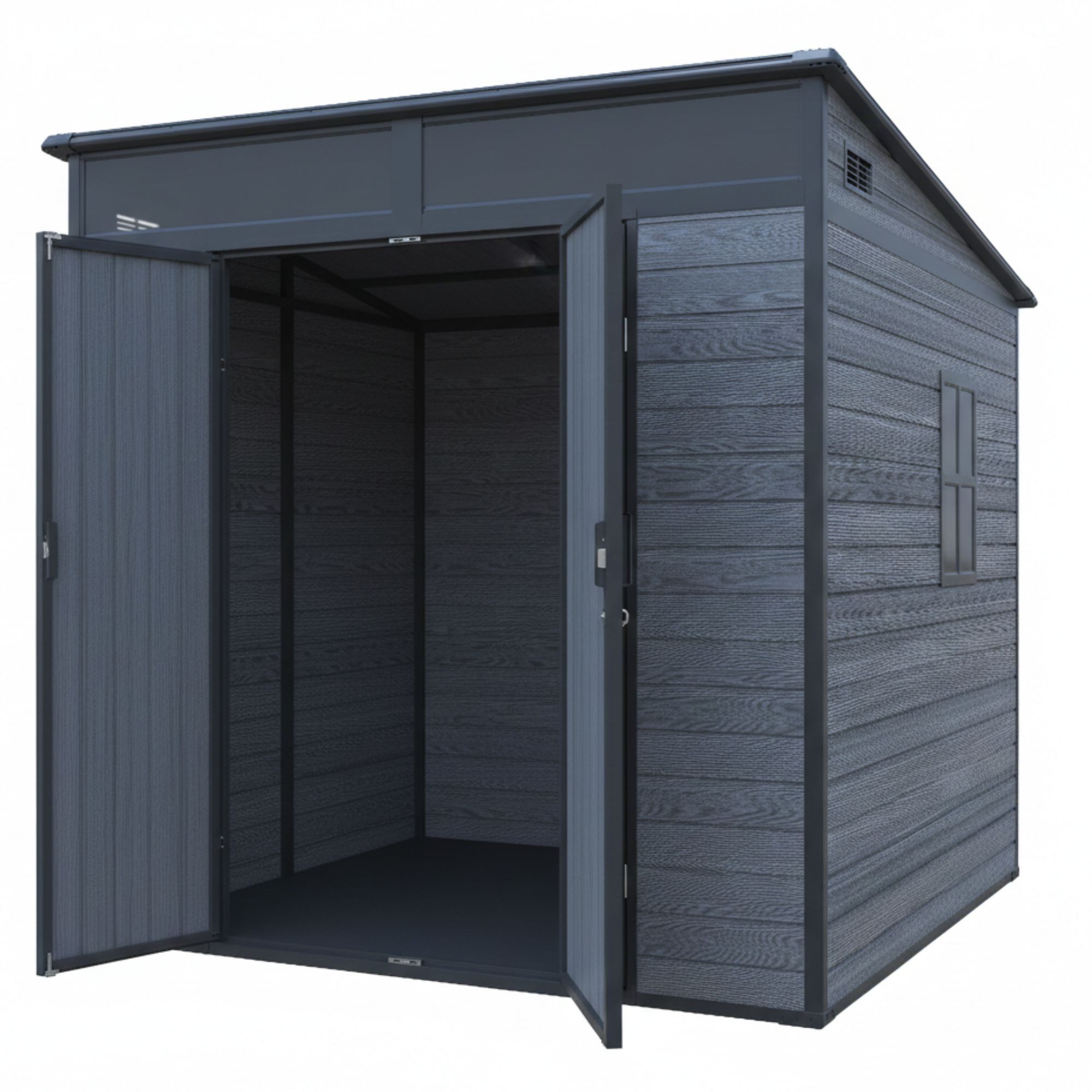 osoltus Gartenhaus osoltus Penta 4,4m² Gartenhaus Kunststoff Schuppen 215 x 206 cm Grau