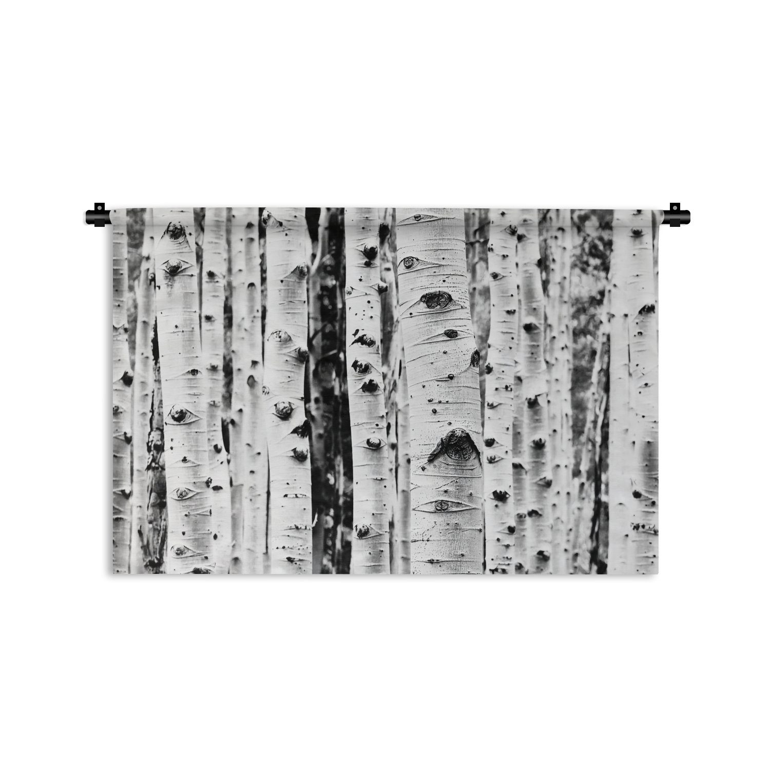 MuchoWow Wanddekoobjekt Bäume - Holz - Schwarz und weiß - Natur, Wanddeko für Wohnzimmer, Schlafzimmer, Kleid, Wandbehang, Kinderzimmer
