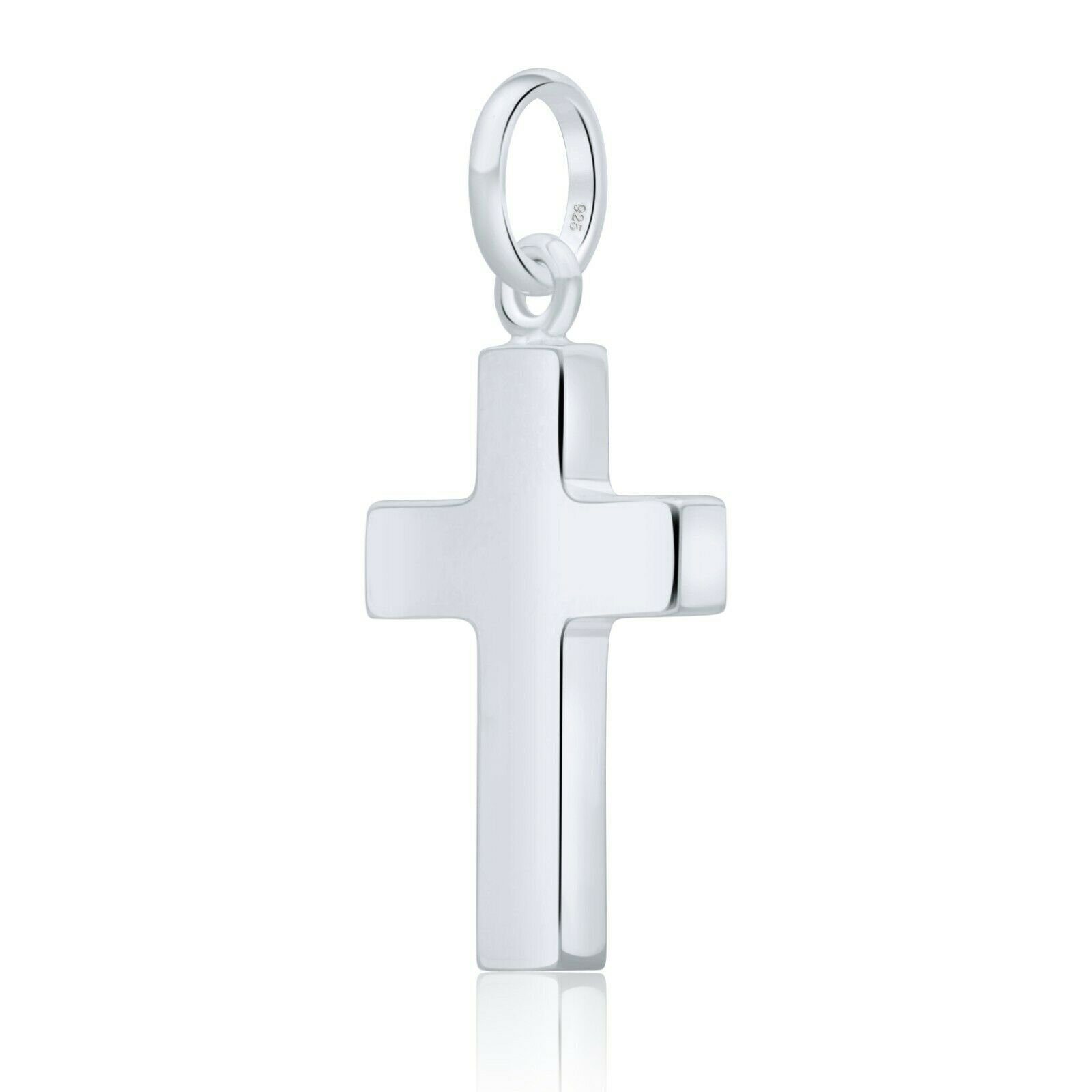 Kreuzanhänger Kreuz Anhänger Mittel Öse 925er Sterling Silber Massiv, Ösenbreite 5,5 mm Made in Italy