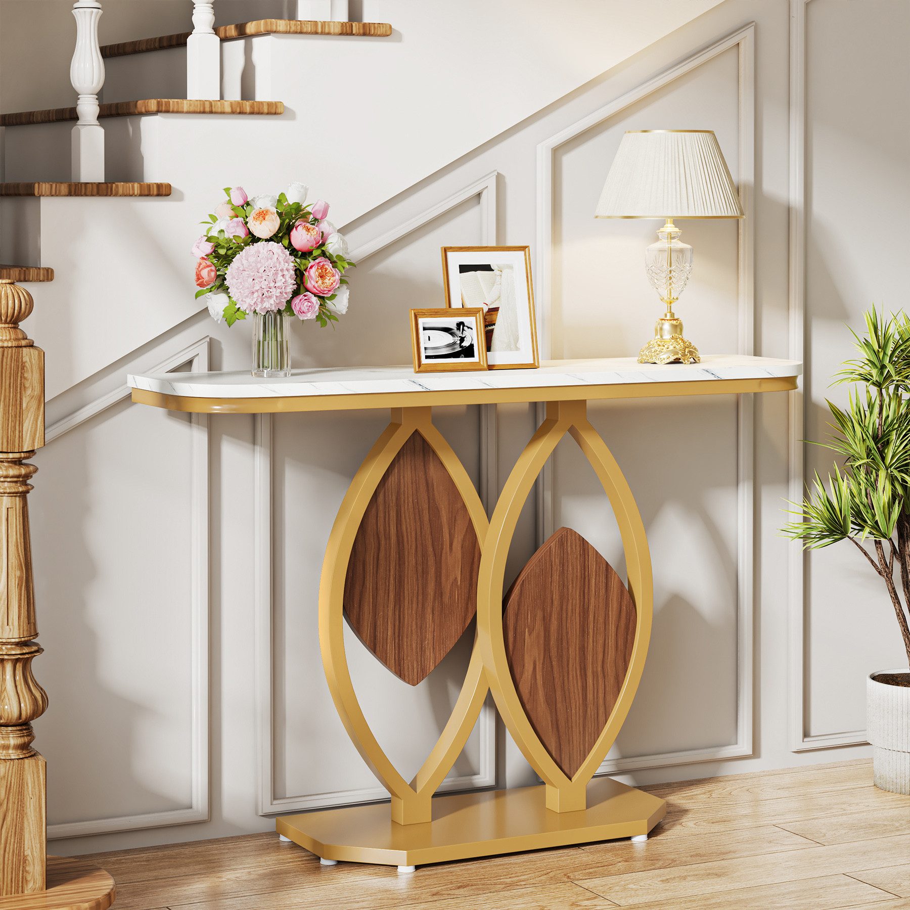 Tribesigns Konsolentisch 105cm Beistelltisch, Flurtisch, Geometrischer günstig online kaufen