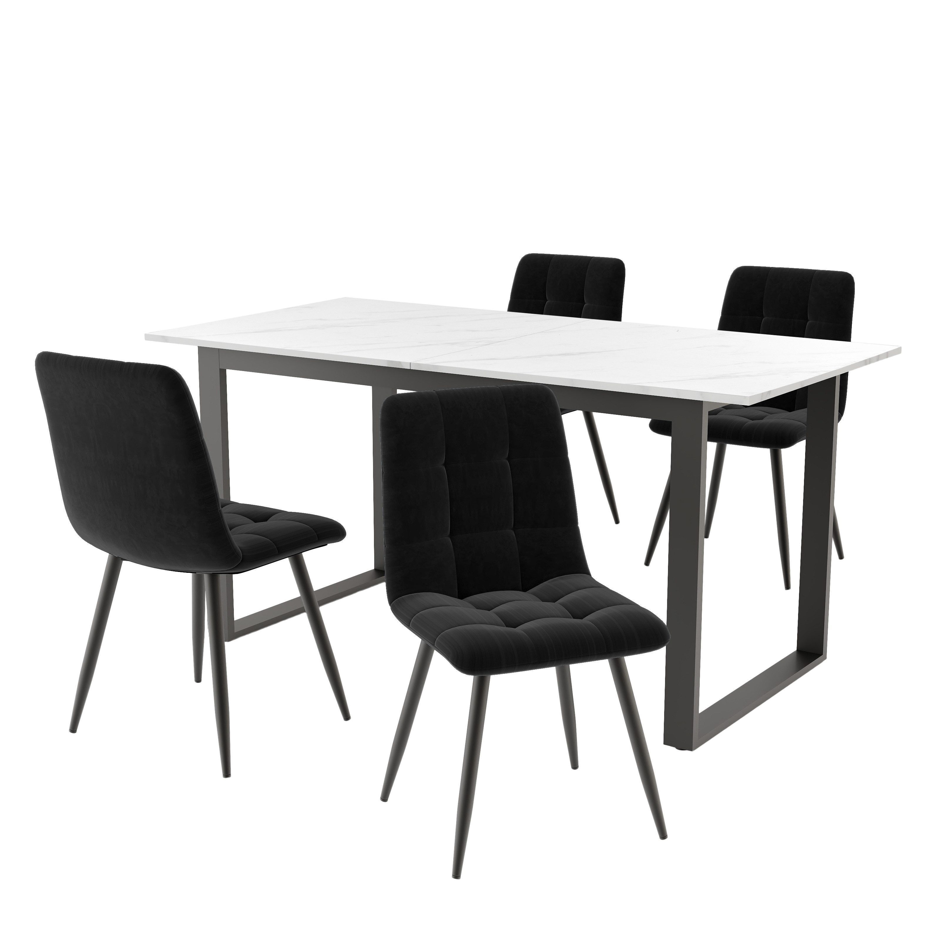 MODFU Esstisch Esstisch Teleskoptisch,Moderne Esstisch,mit Marmoroptik,Esst günstig online kaufen