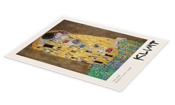 Posterlounge Poster Gustav Klimt, The Kiss, Wohnzimmer Modern Malerei