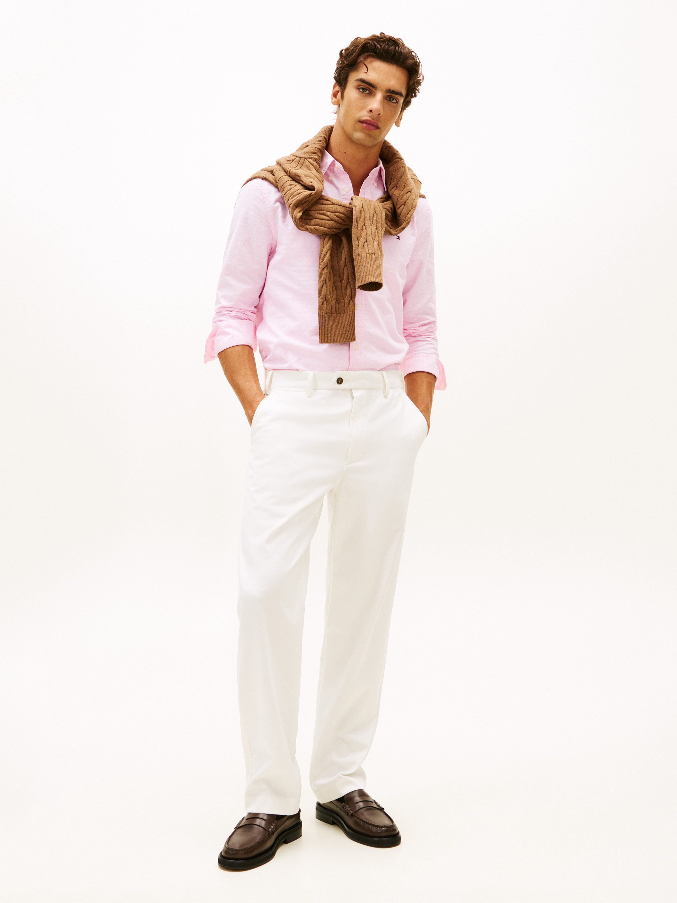 Tommy Hilfiger Langarmhemd OXFORD DOBBY Button-down-Kragen, regular fit, Businesshemd