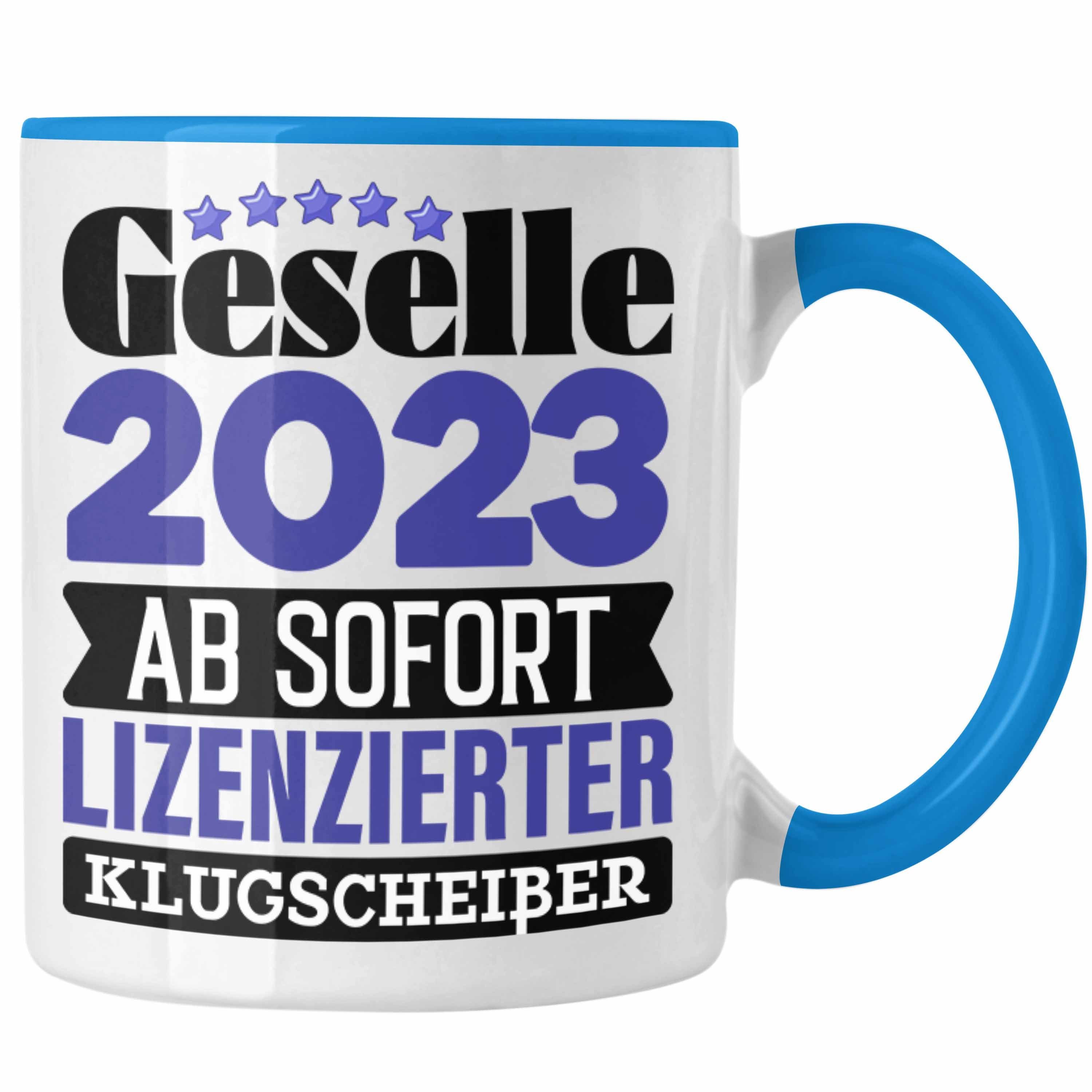 Trendation Tasse Gesellenprüfung Bestanden Tasse Geschenk Geselle 2023 Bestandene Prüfu Blau