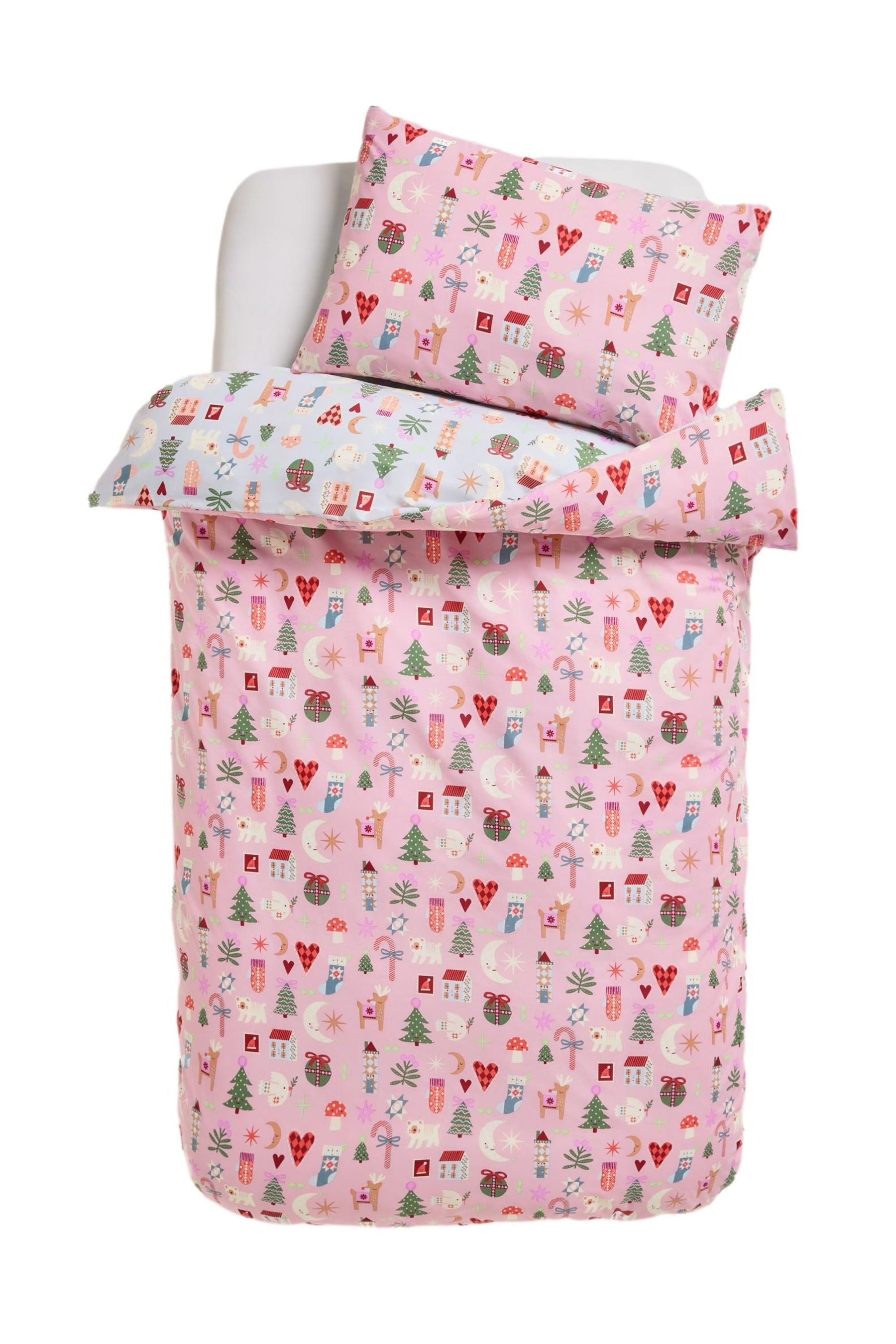 Next Bett-Set Bettbezug und Kissenbezug mit Weihnachtsmotiv, Bezug: Polyester (recycelt), Baumwolle