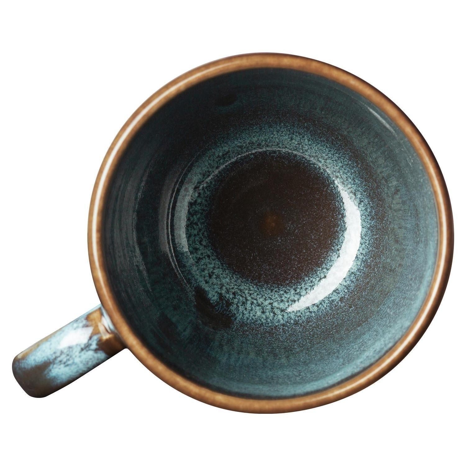 Villeroy & Boch Tasse Kaffeetasse LAVE, 400 ml, Blau, Grün, Steingut, mit Reaktivglasur, Spülmaschinenfest