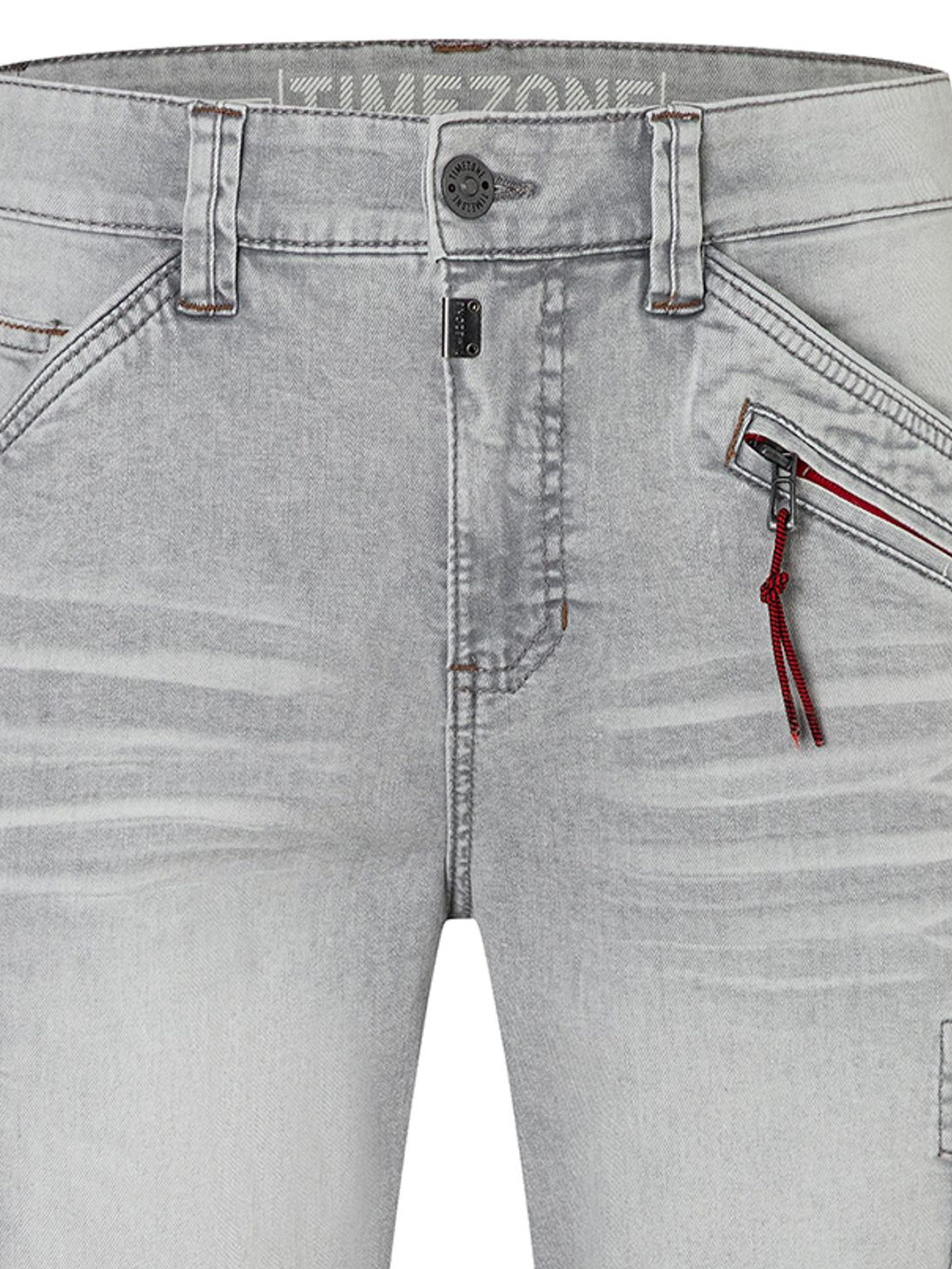 TIMEZONE Cargoshorts Cargotaschen Verdeckter Reißverschluss Usedlook Optik für Herren (1-tlg) Baumwolle Normal Fit Einfarbig atmungsaktiv Reißverschluss