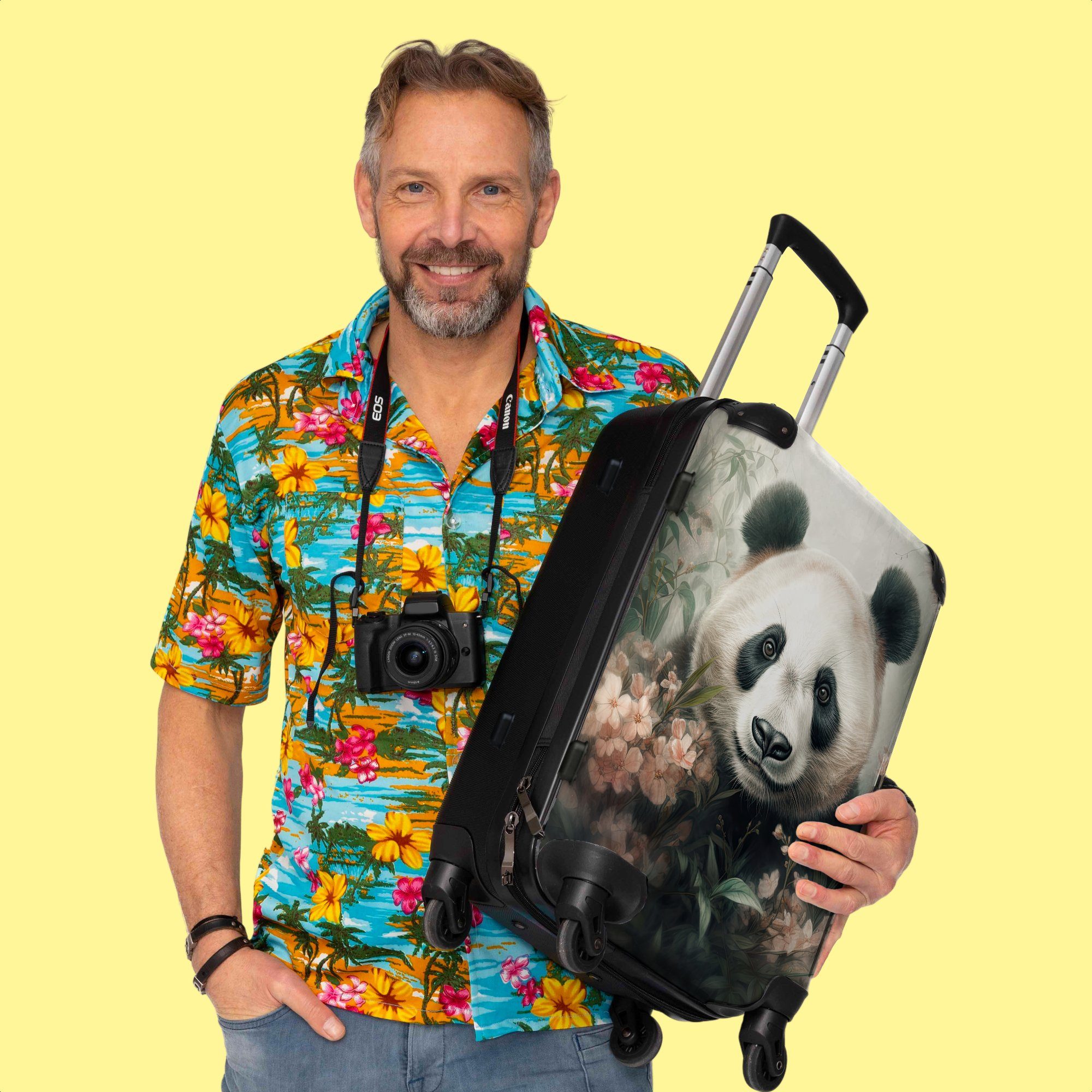 - Reisekoffer - Pflanzen, 67x43x25cm Koffer Große NoBoringSuitcases.com© Panda 4 4 Trolley - Rollen Rollen, Rollkoffer mit Tiere Aufgabegepäck