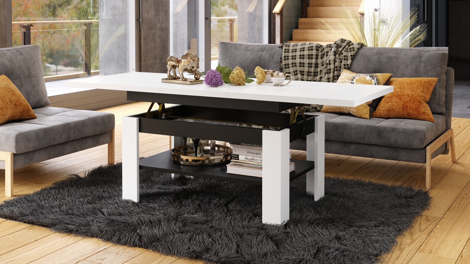 designimpex Couchtisch Design Rio stufenlos höhenverstellbar günstig online kaufen