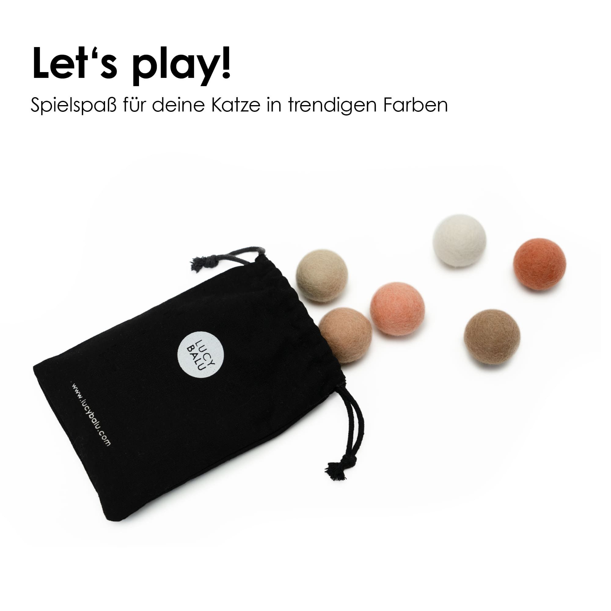 LucyBalu Tier-Beschäftigungsspielzeug 6 Filzbälle für Katzen, Katzenspielze günstig online kaufen