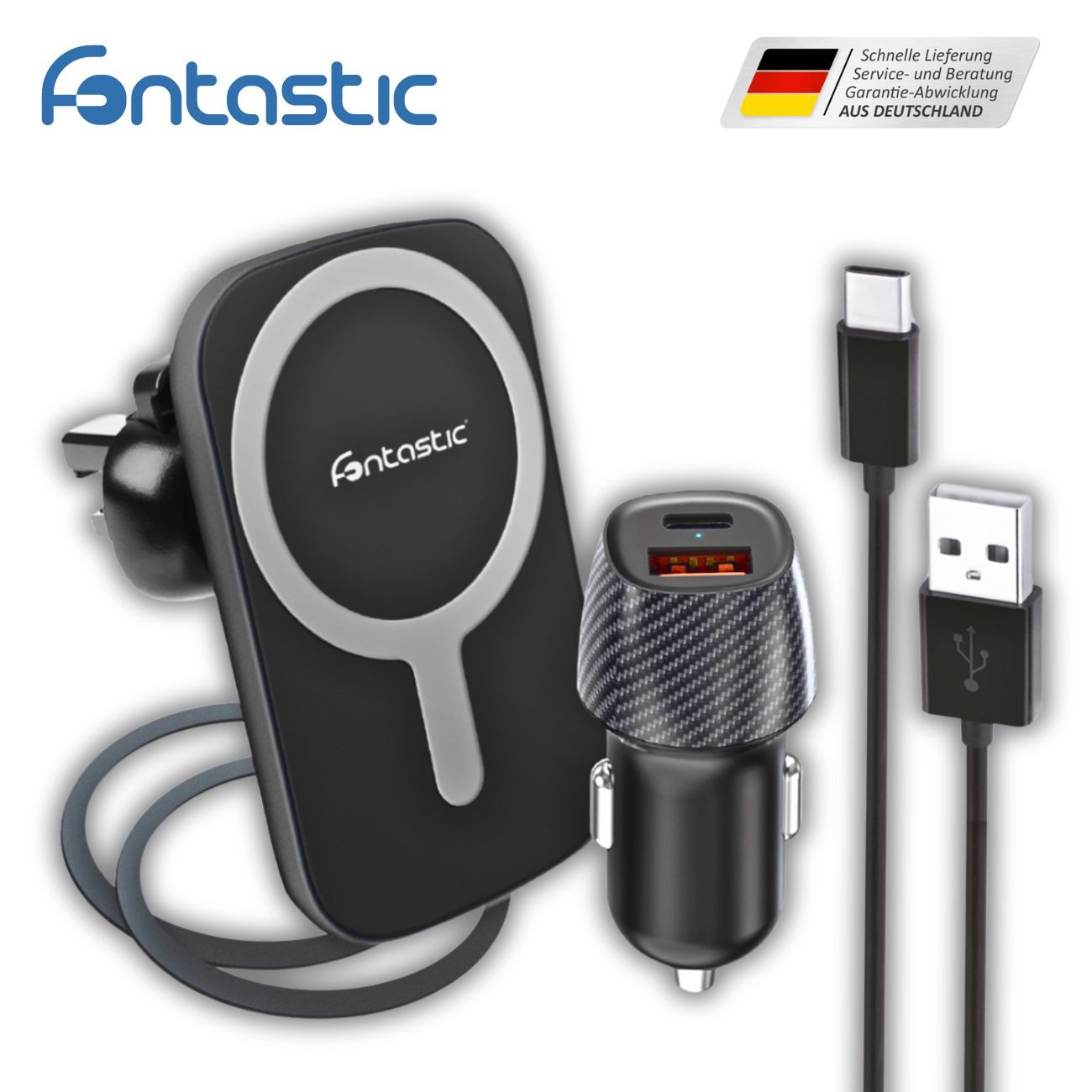 KFZ USB-Ladeset „Move“  Induktions-Ladegerät
