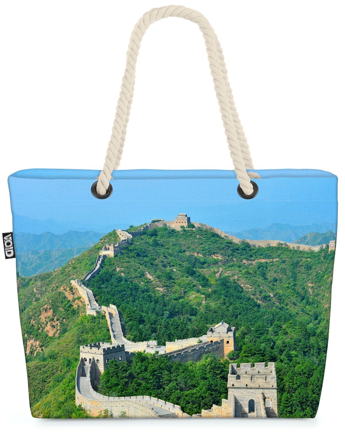 VOID Strandtasche (1-tlg), Chinesische Mauer Asien China wand china hügel landschaft himmel wand