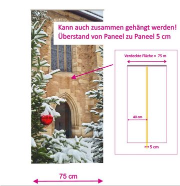 Schiebegardine Weihnachten in der Kirche Flächenvorhang 2er Set 40 cm b - 160 cm, gardinen-for-life