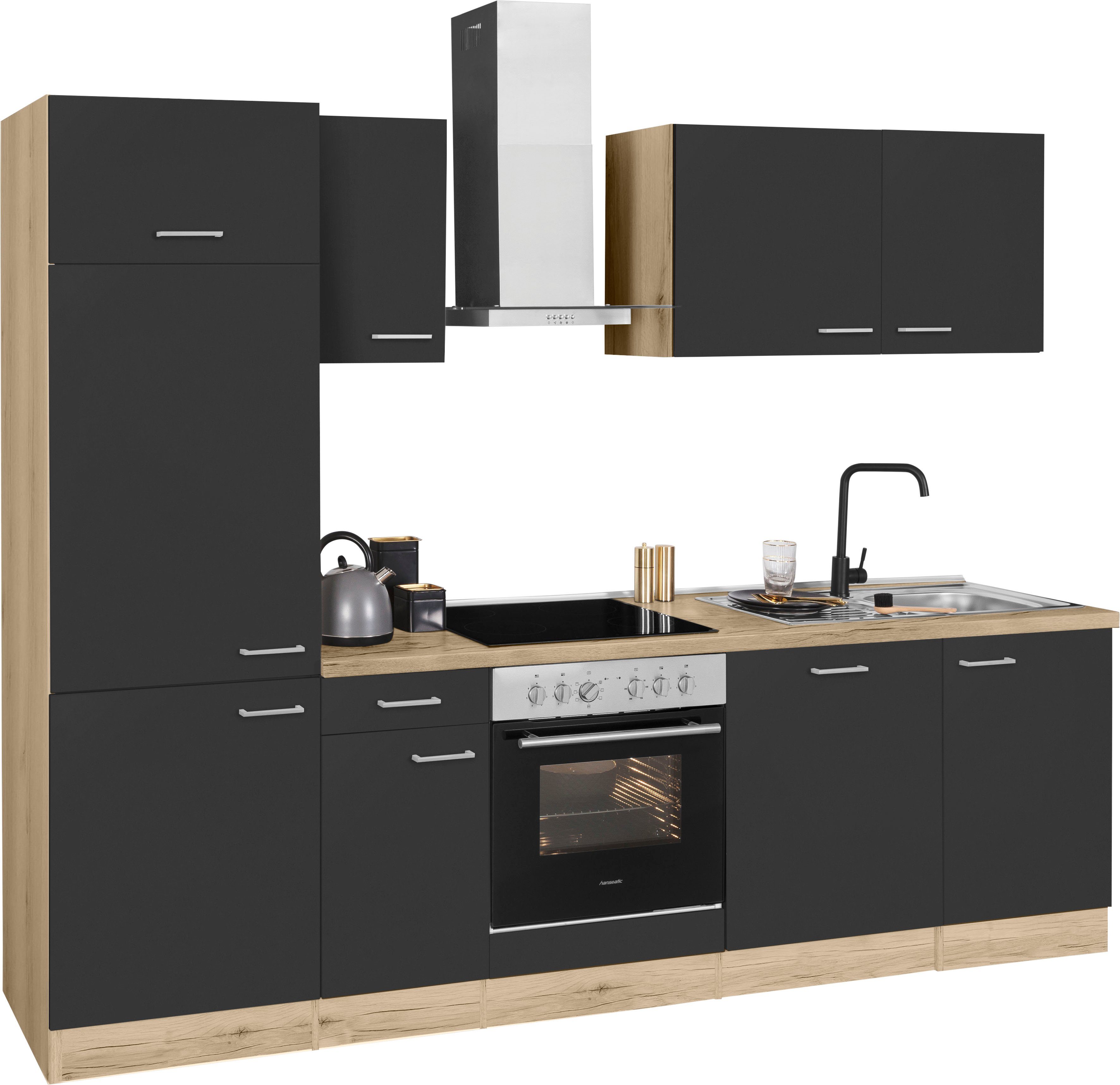 OPTIFIT Küchenzeile Iver Breite 270 cm, mit Hanseatic E-Geräten, wahlweise mit Geschirrspüler