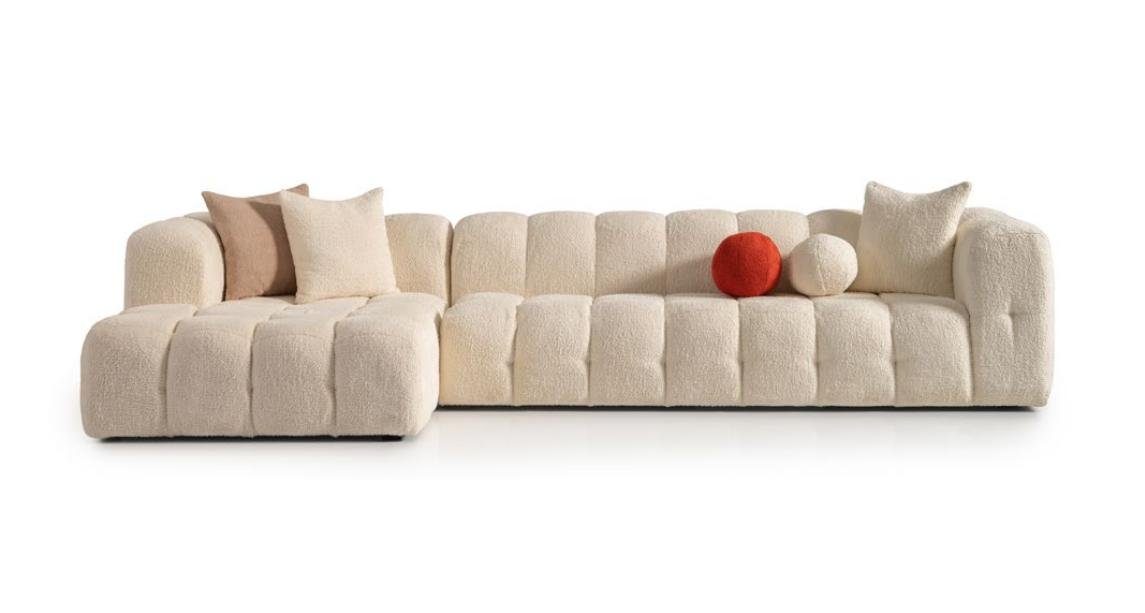 JVmoebel Ecksofa Moderne 1 Sofa in Luxus Europa Sofas, Ecksofa Relax Polstersofa Teile, Weiß Made