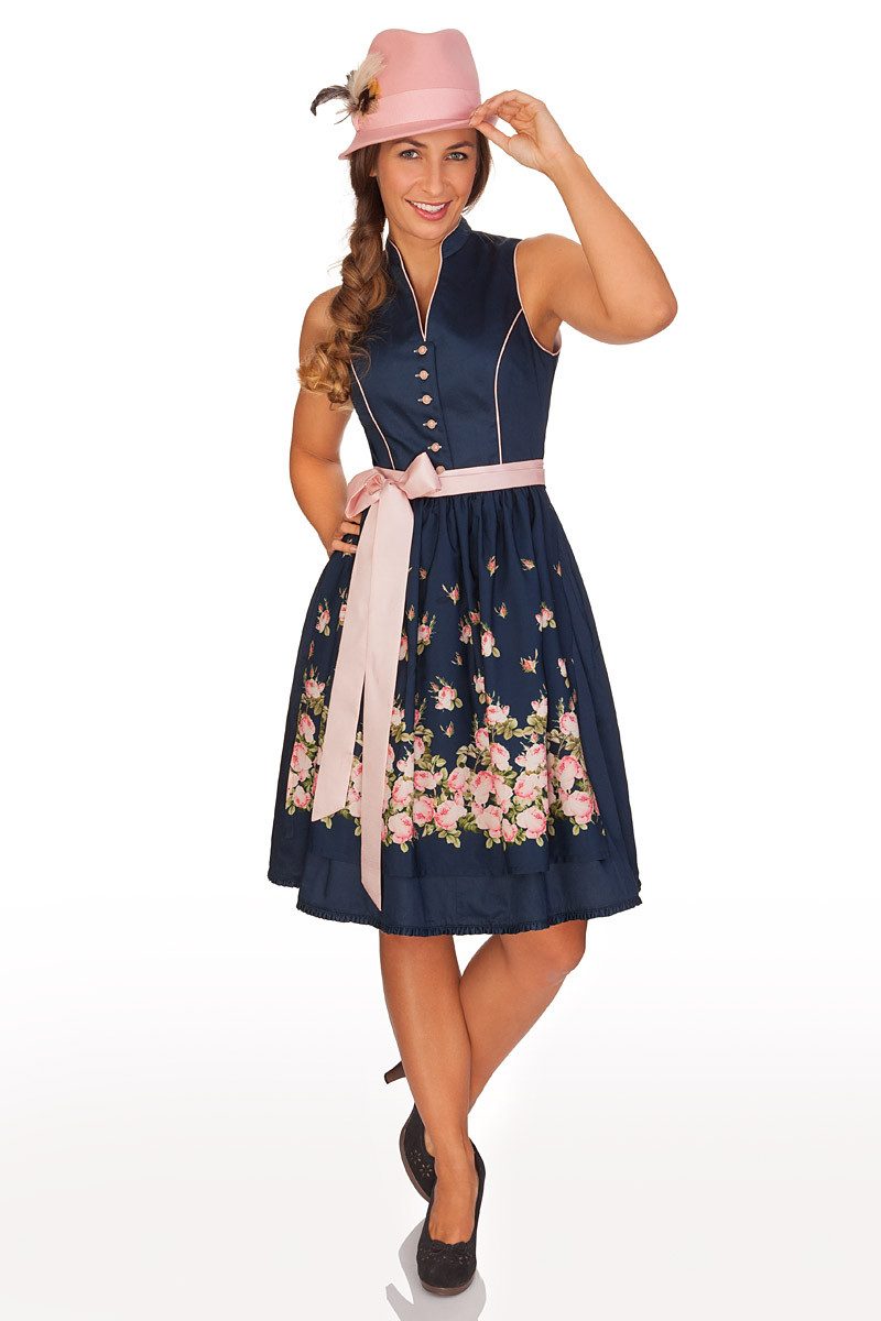 Alpenfee Tracht Dirndl Midi Dirndl 2tlg. - ZULA - dunkelblau