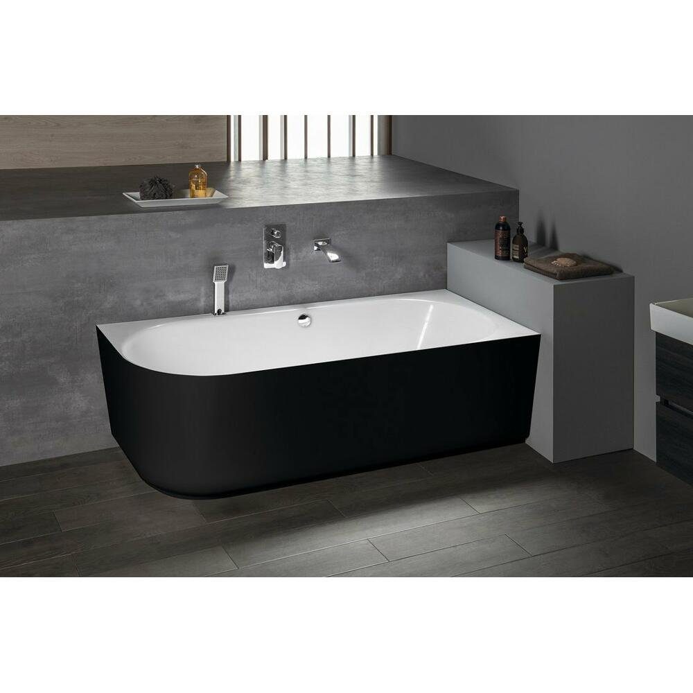 HAK Badewanne SUSSI R Badewanne 160x70x50cm, schwarz/weiß, (1-tlg)