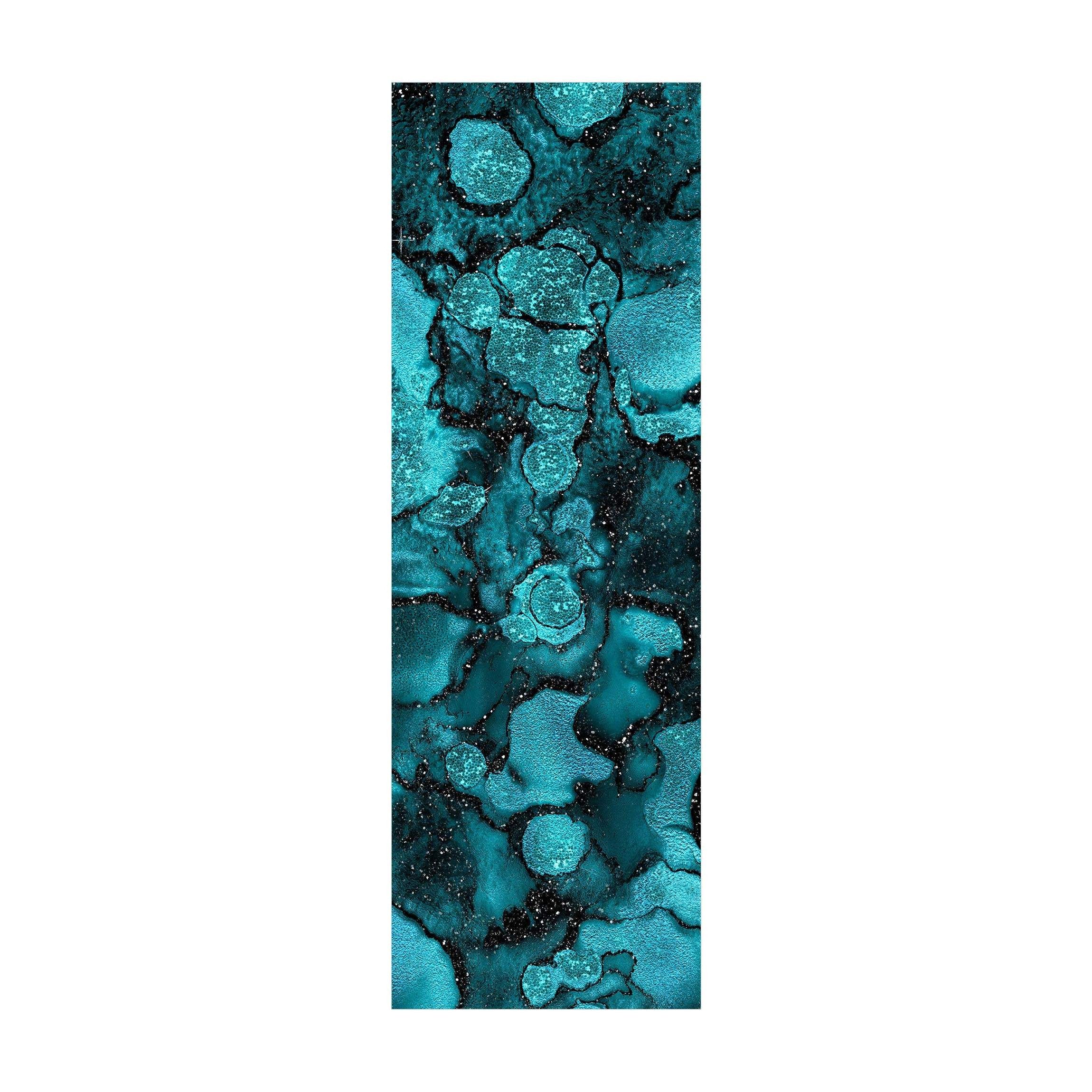 Bilderdepot24 Teppich Teppich Vinyl Flur Küche Abstrakt funktional lang modern, Läufer - türkis glatt, nass wischbar (Schmutz, Tierhaare) Saugroboter & Bodenheizung geeignet