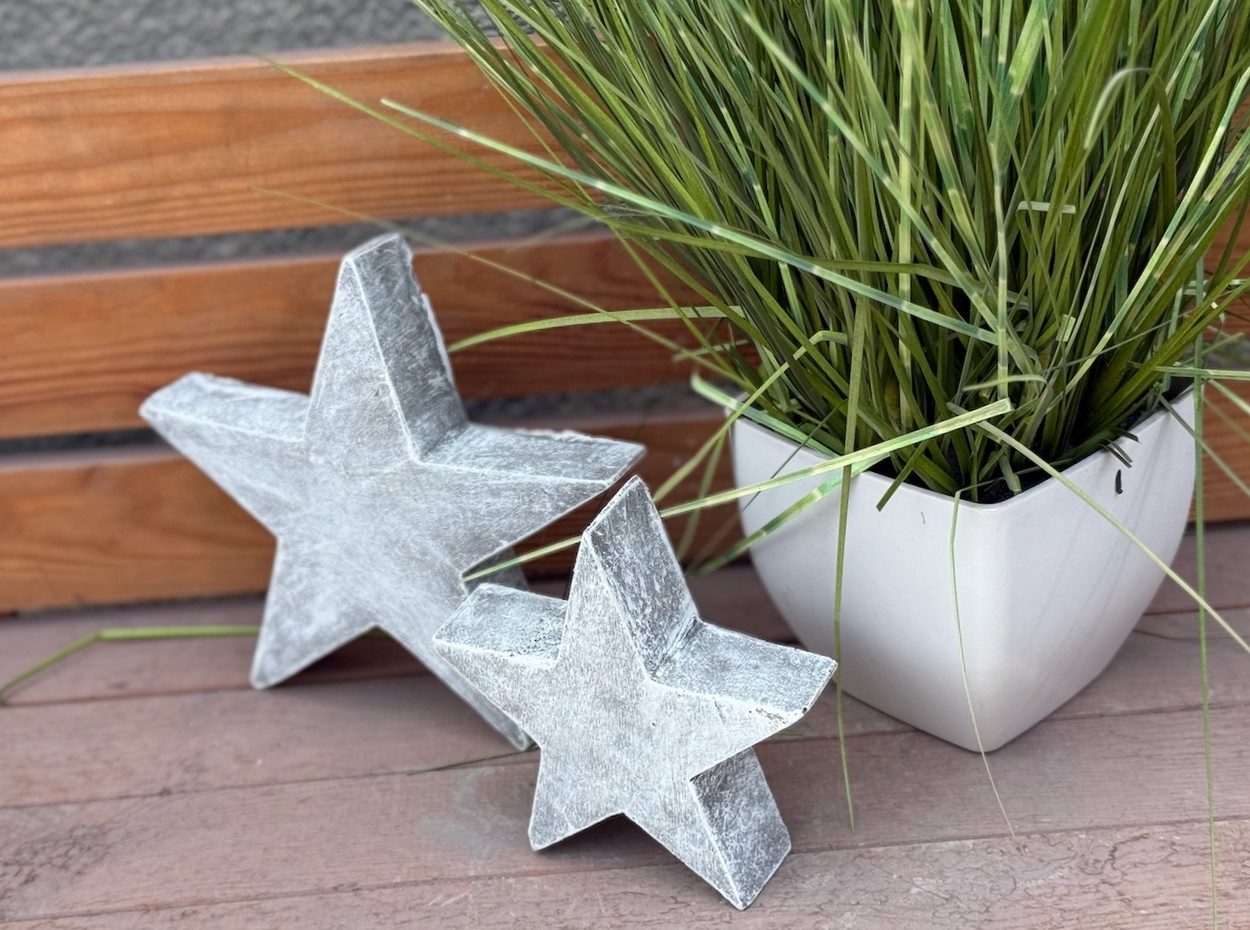 Stone and Style Gartenfigur Frostfeste Steinsterne 2er-Set dekorativ – Bild 3 von 4