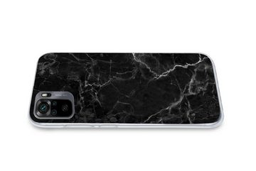 MuchoWow Handyhülle Marmor - Schwarz - Weiß - Textur - Marmoroptik, Phone Case, Handyhülle Xiaomi Redmi Note 10, Silikon, Schutzhülle