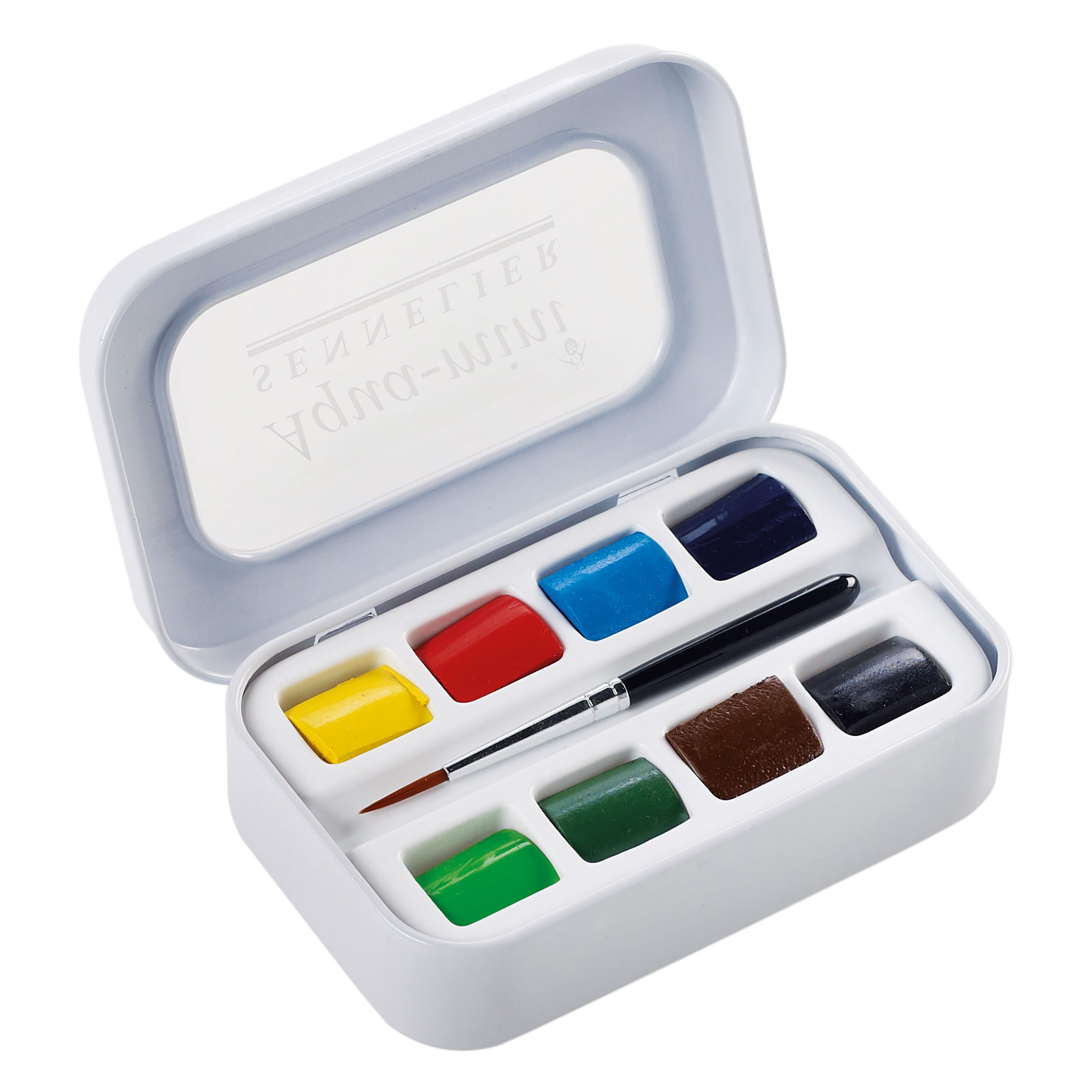 SENNELIER Aquarellfarbe Aquarellfarbe - Set mit 8 halben Naepfchen N131618.00 Metallkasten