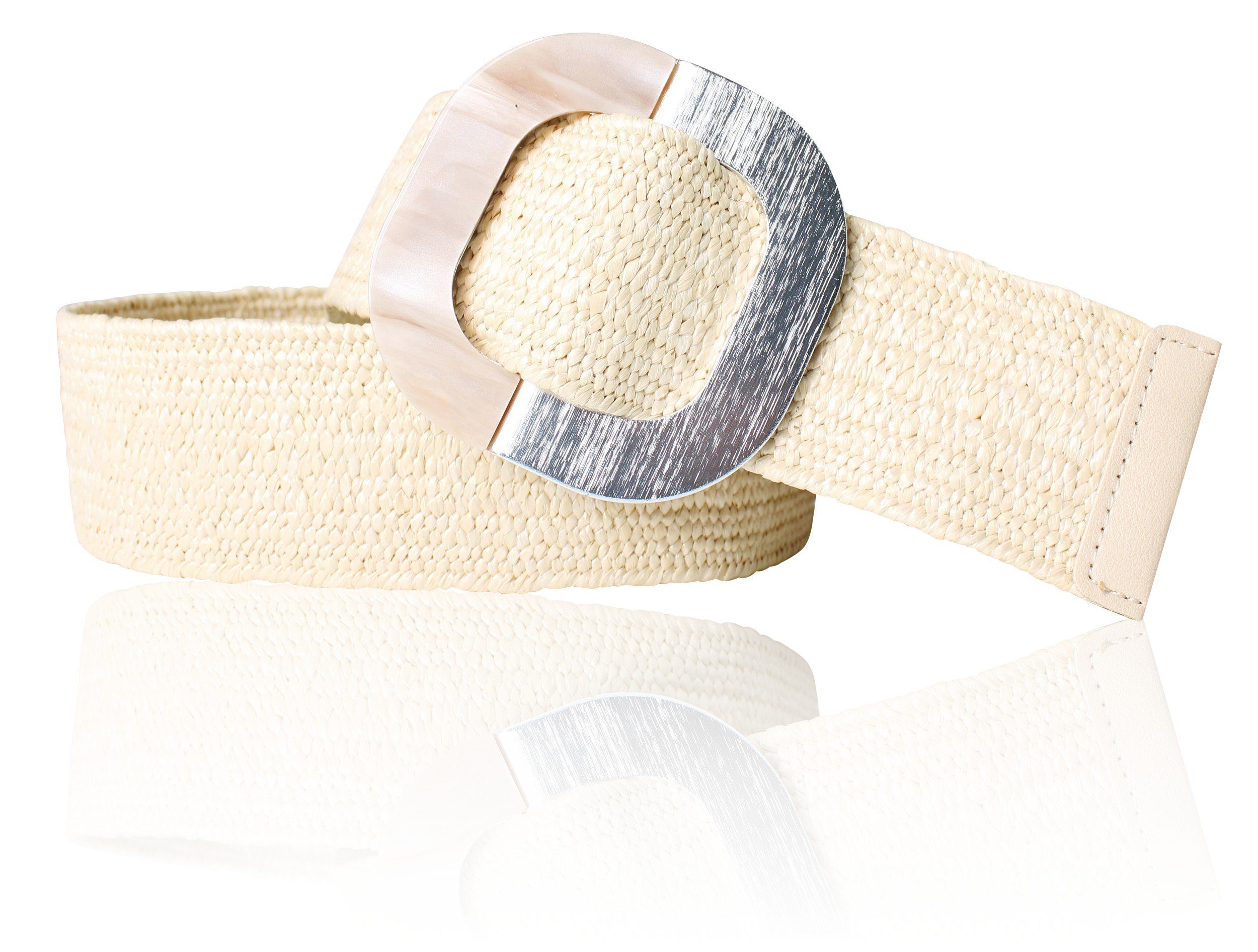 Geflochtener Damen Gürtel Breit - Boho Style Mit Rechteck-Schnalle