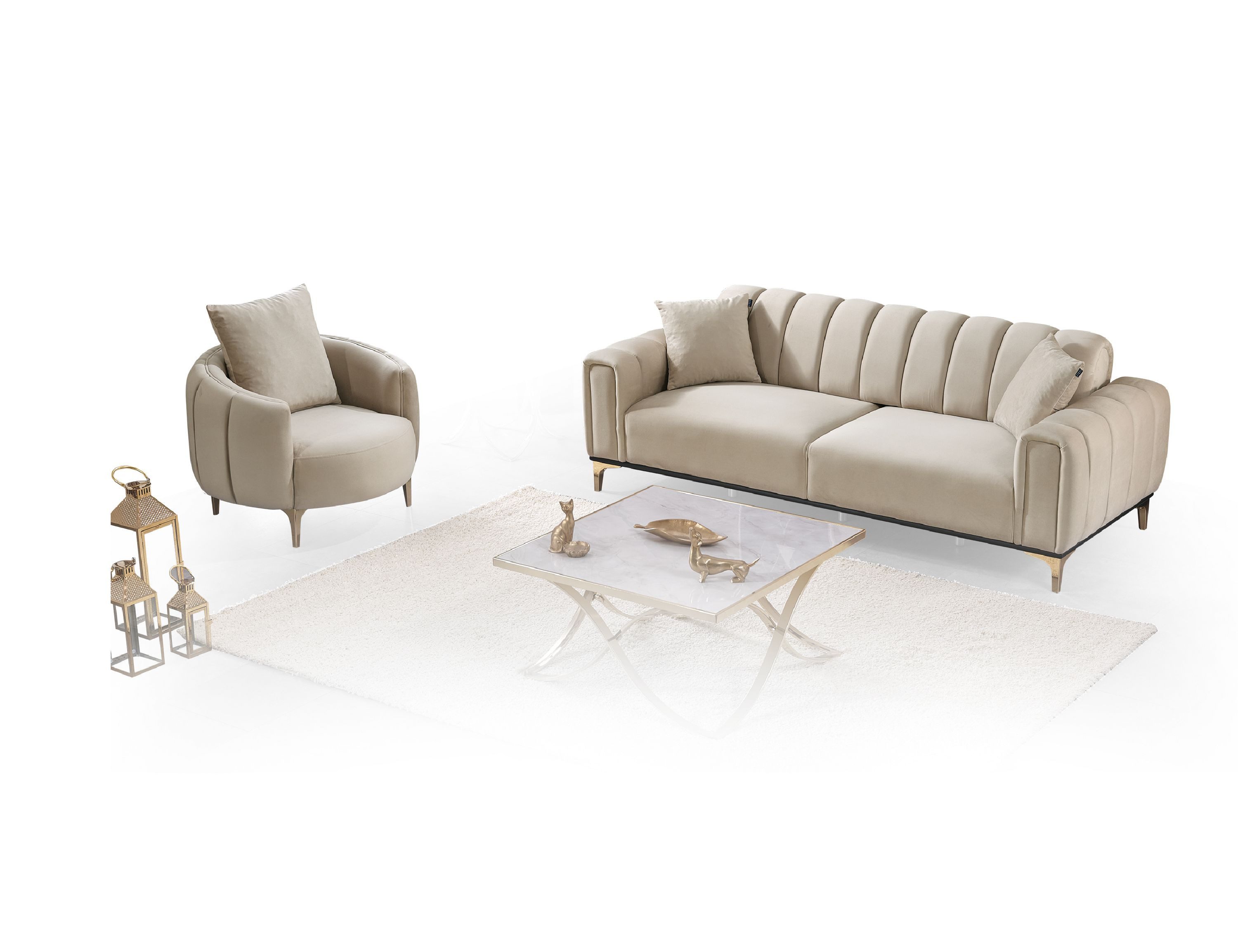 Nobelaa Sofa Sitzgruppe/Sofa Set - Wohnzimmergarnitur "Evora" 3+3+1