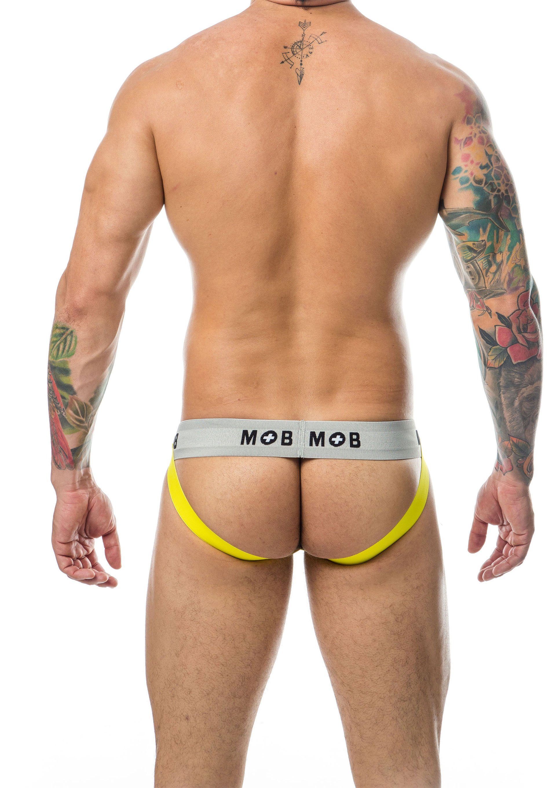 MOB Eroticwear Slip-Ouvert MOB Stripe Classic Jock Yellow S - XXL