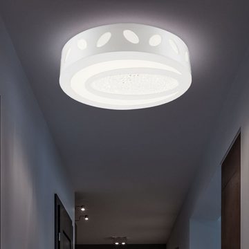 etc-shop LED Deckenleuchte, Leuchtmittel inklusive, Neutralweiß, Deckenleuchte Kristall LED Deckenlampe Wohnzimmerleuchte weiß