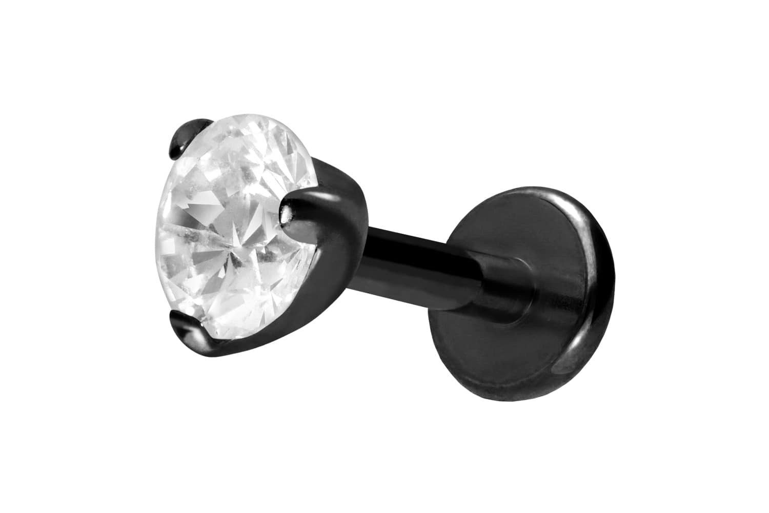 PIERCINGLINE Piercing-Set Titan Labret mit Innengewinde EINGEFASSTER KRISTA günstig online kaufen