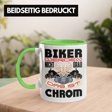 Trendation Tasse Trendation - Biker Werden Nicht Grau Das Ist Chrom Tasse Geschenk Motorrad-Fahrer Geschenk Spruch Männer