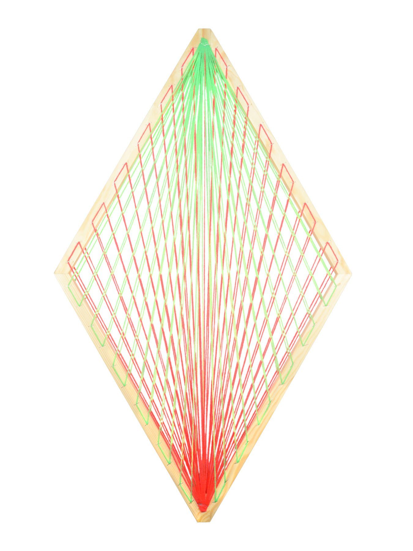 PSYWORK Dekoobjekt Schwarzlicht 3D StringArt Raute "Neon Gradient Colors II", 88x53cm, UV-aktiv, leuchtet unter Schwarzlicht