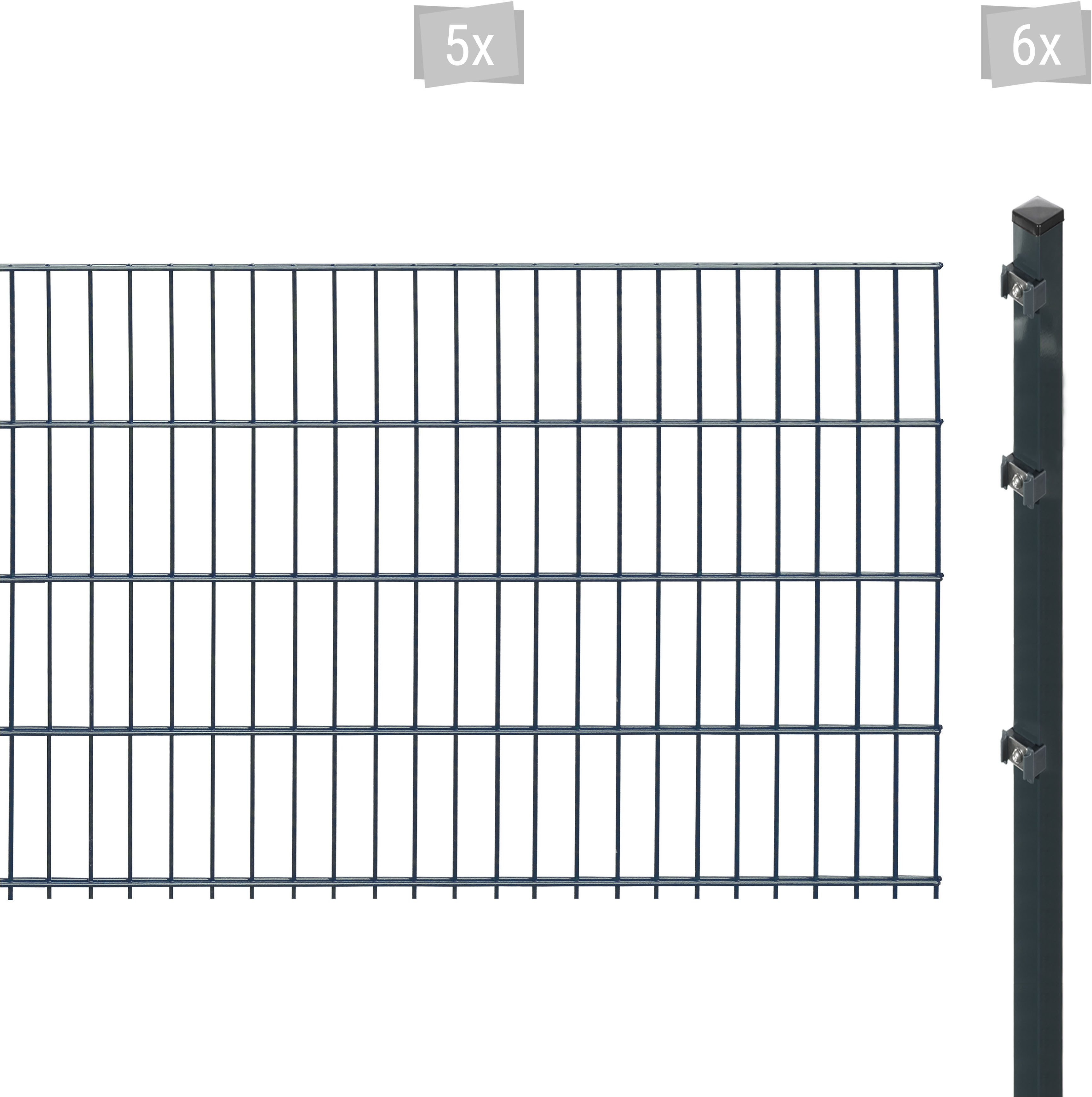 Arvotec Doppelstabmattenzaun ESSENTIAL 83 zum Einbetonieren, (Set, 11-St), Zaunhöhe 83 cm, Zaunlänge 2 - 60 m
