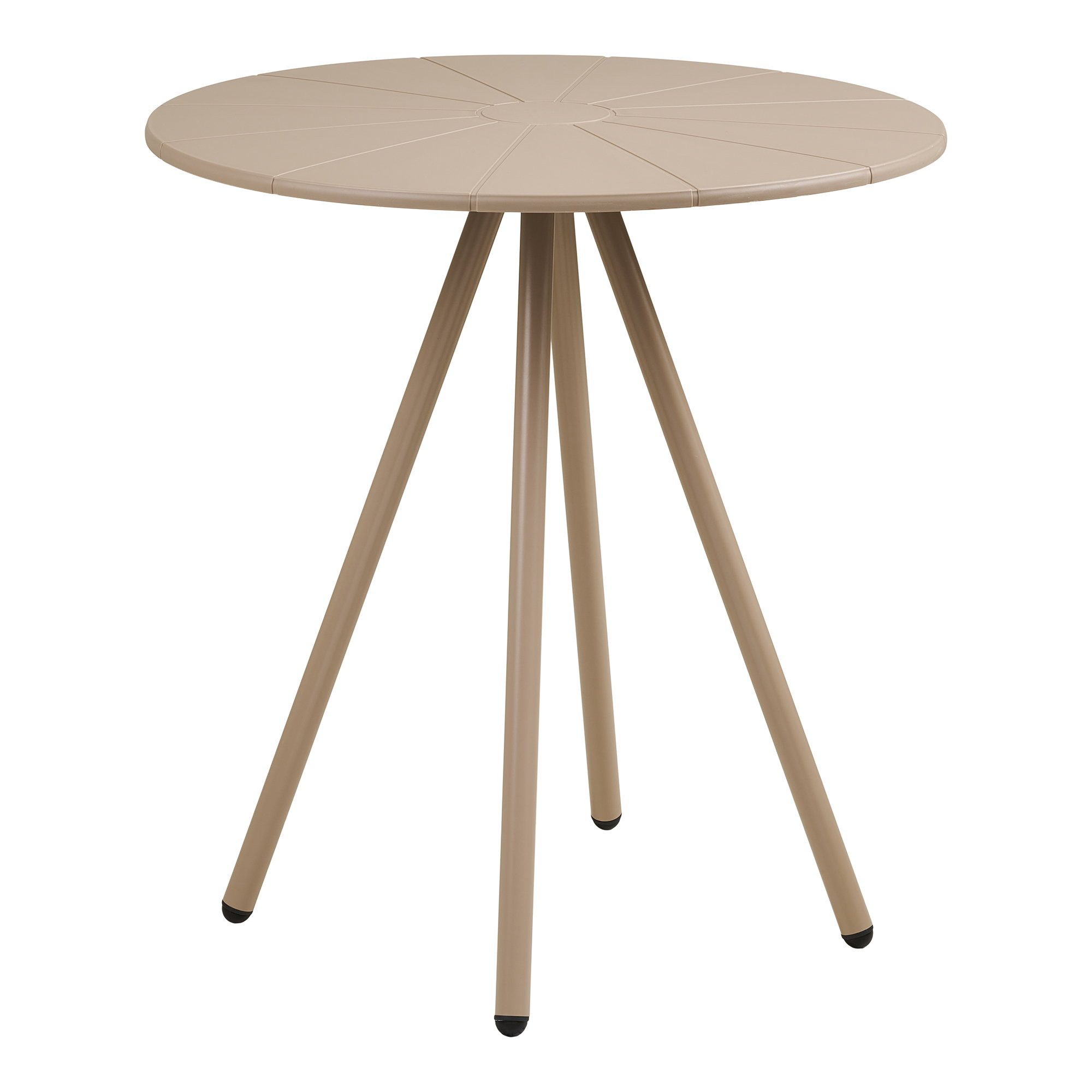 tinkaro Bistrotisch Bistro-Tisch Barletta ø70x73,5 cm Taupe (1-St), Runder Esstisch aus Polypropylen und Stahl für kleine Wohnungen