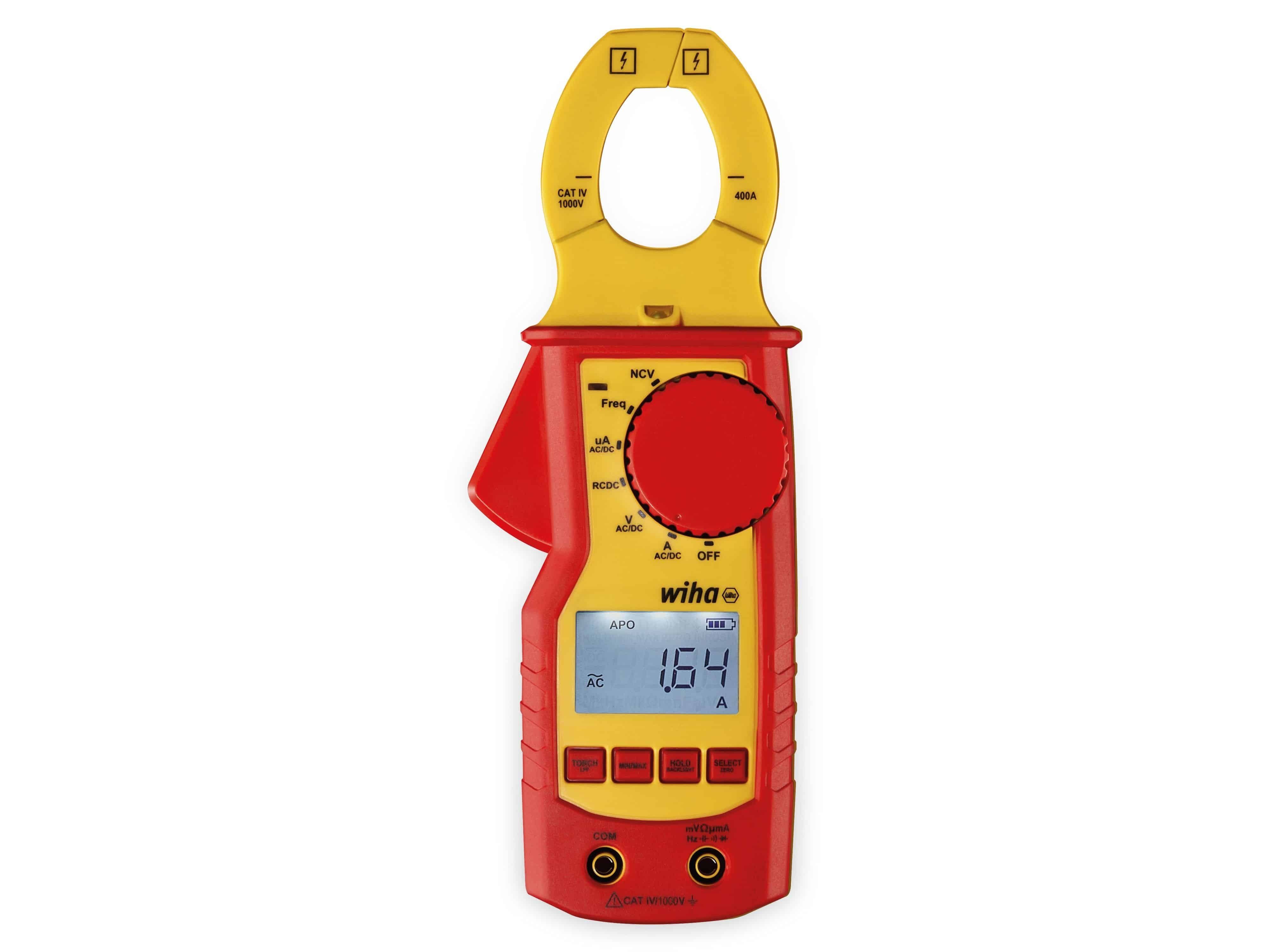 Pince Ampèremétrique Numérique Wiha CAT IV 1000V - Mesure Courant Sans Contact - Pour électriciens Professionnels