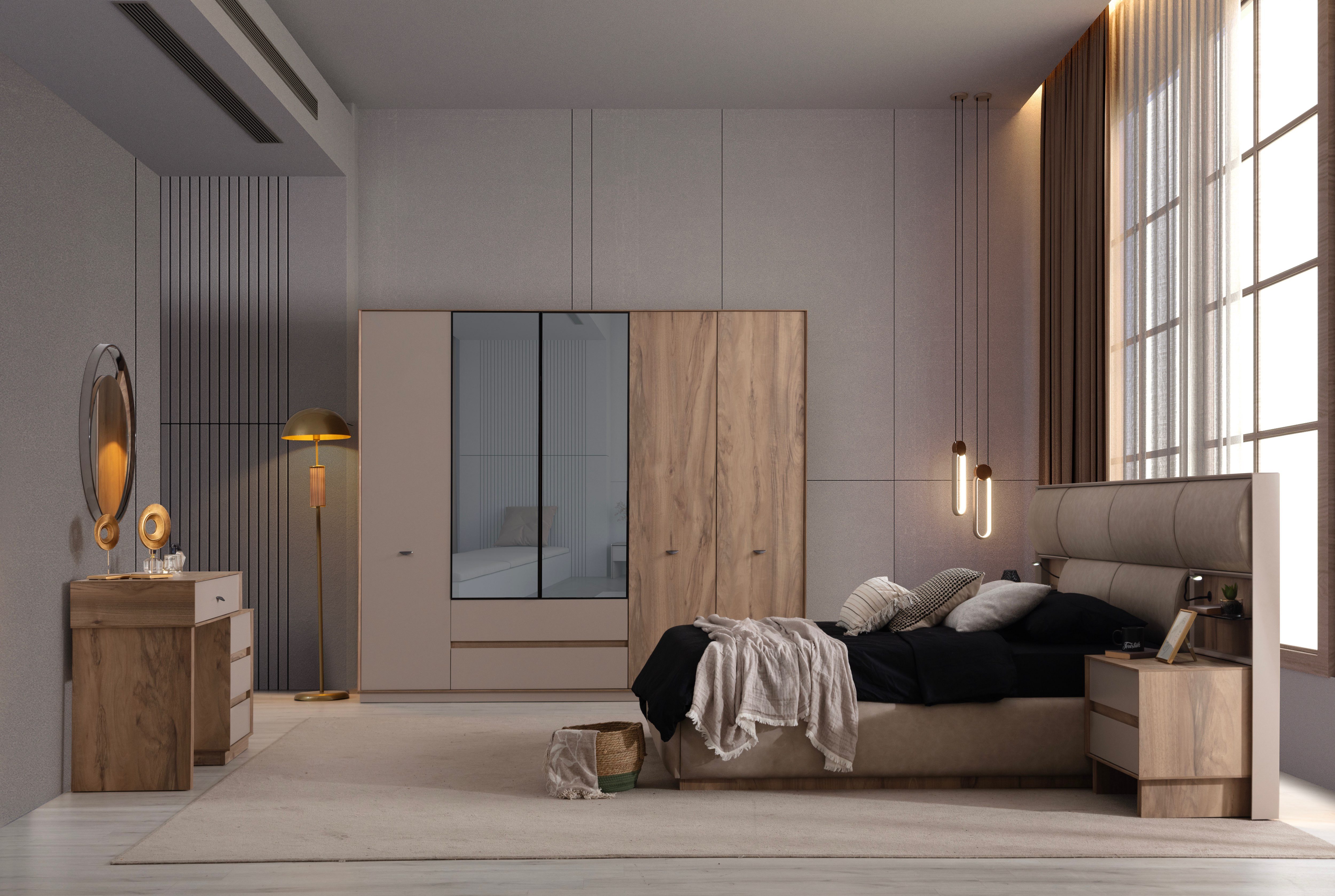 JulietHome Schlafzimmer-Set Harmoníe, (Set, Kleiderschrank, Bett, günstig online kaufen