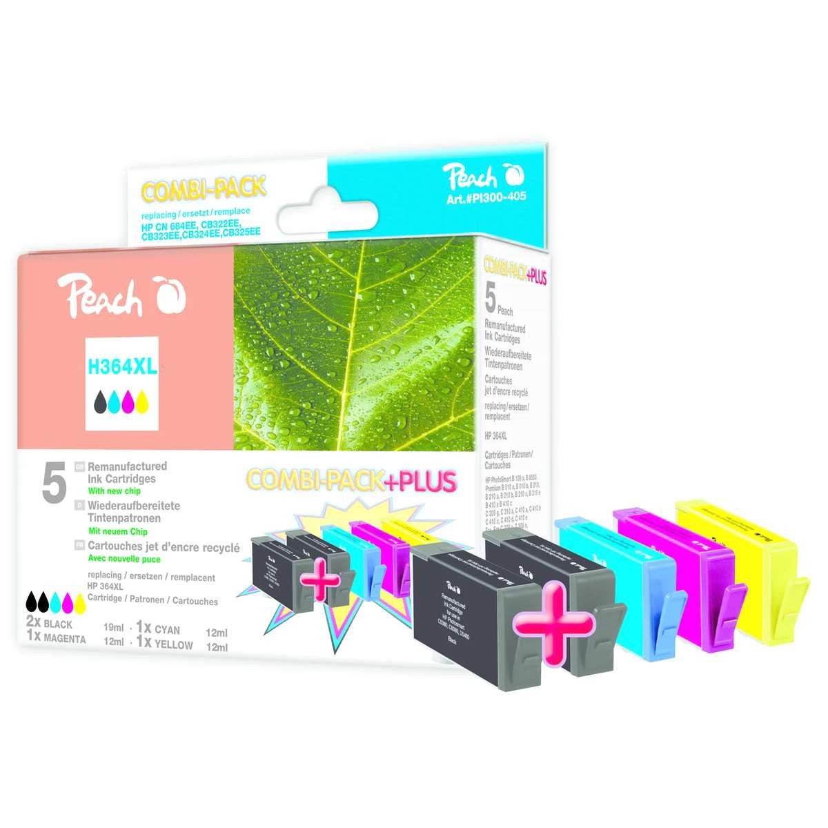 Peach Peach H364XL 2xbk, c, m, y Spar Pack Plus Tintenpatronen Tintenpatrone
