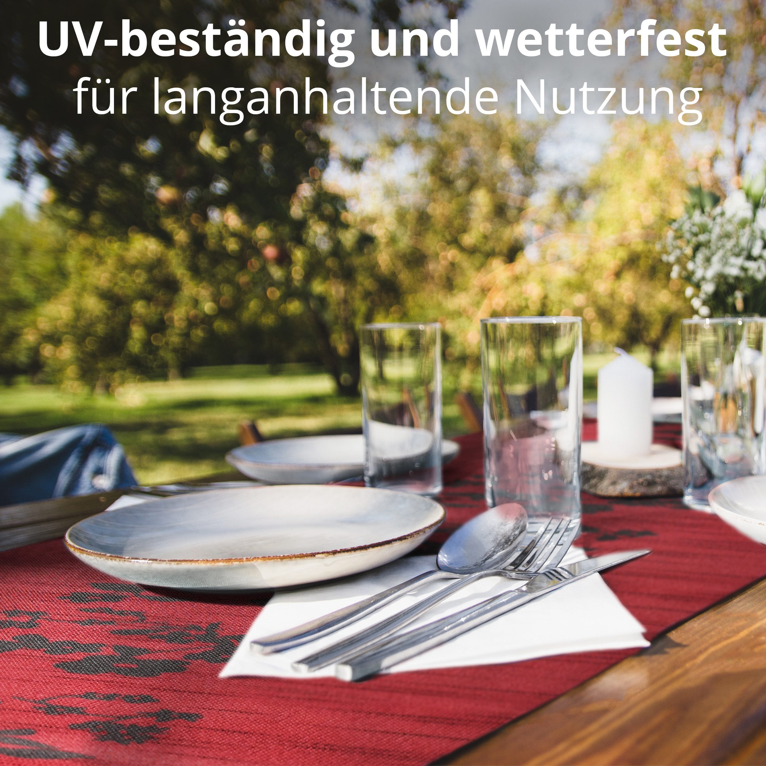 DecoHomeTextil Heimtextilmanufaktur Tischläufer Miami Tablerunner, wind- und wetterfest, UV-beständig, verrottungsfest – Bild 4 von 5